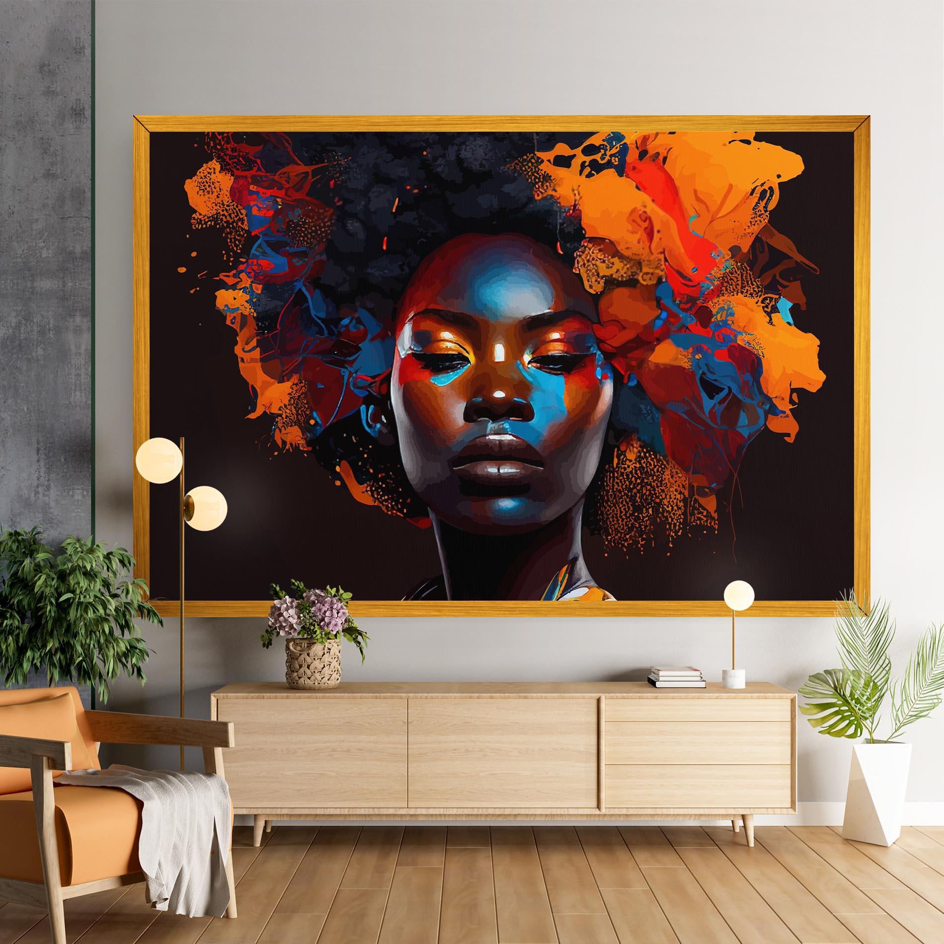 Картина на платно Africat Yellow Hair mockup 9