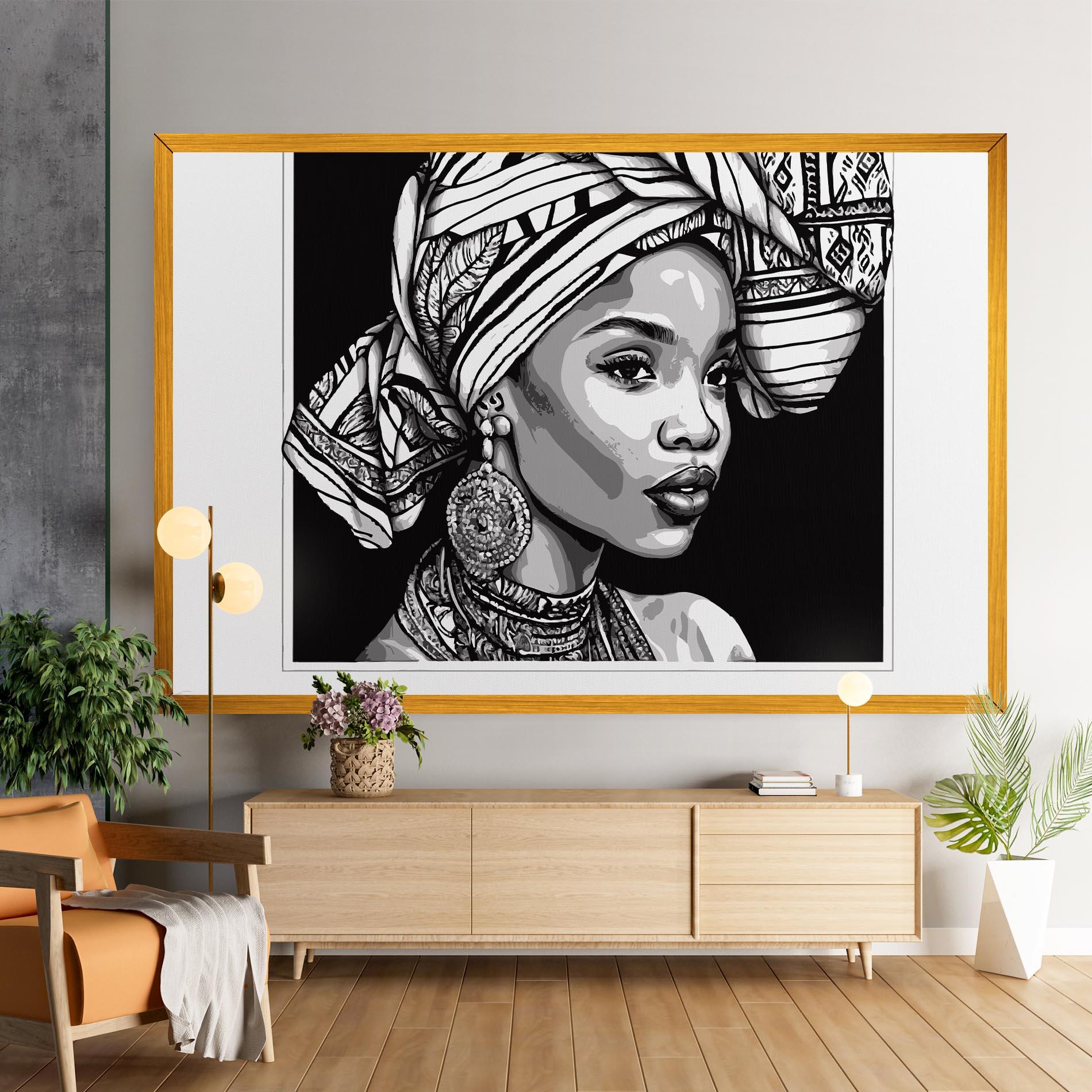 Картина на платно Beautiful African Lady mockup 9