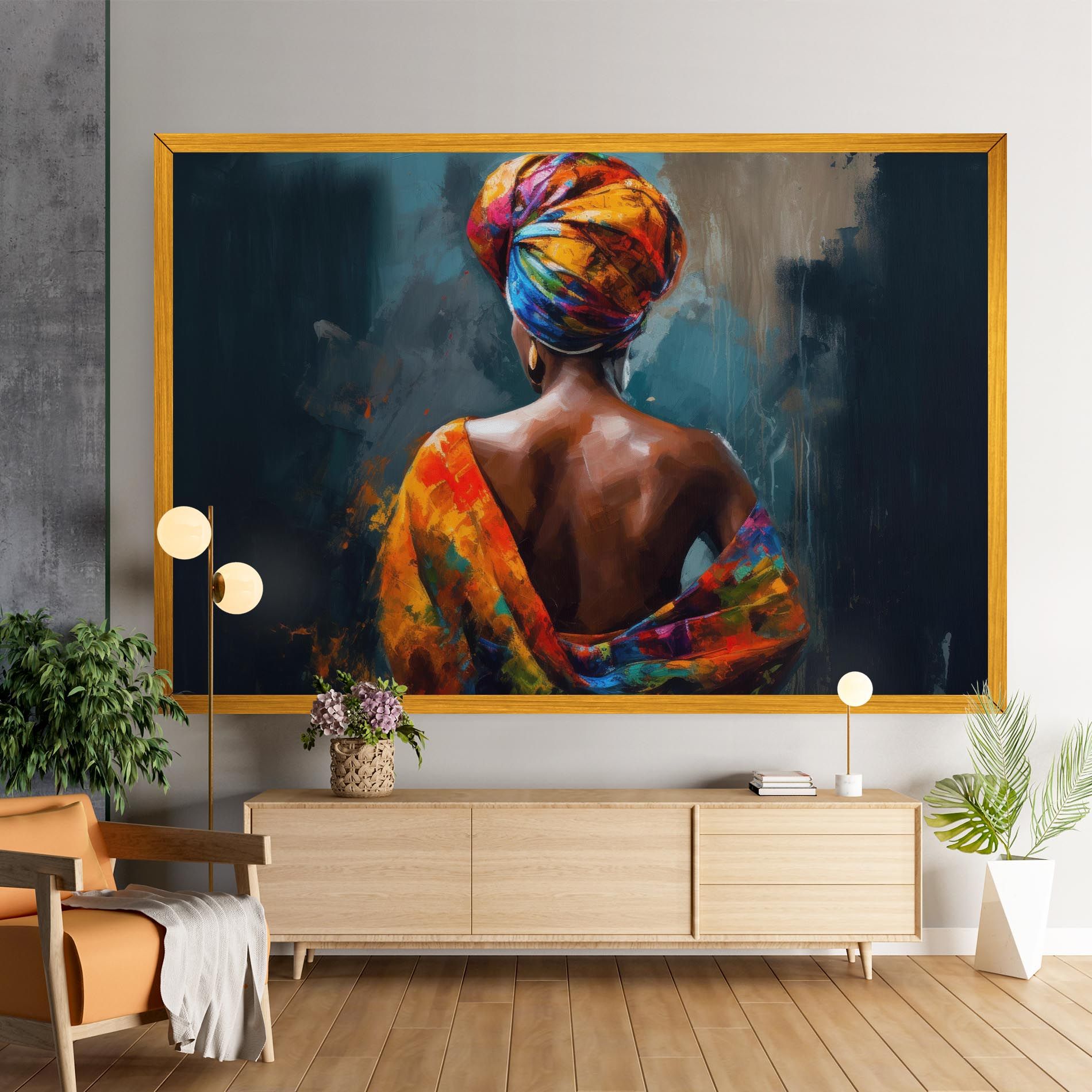 Colorful Turban Woman mockup 9