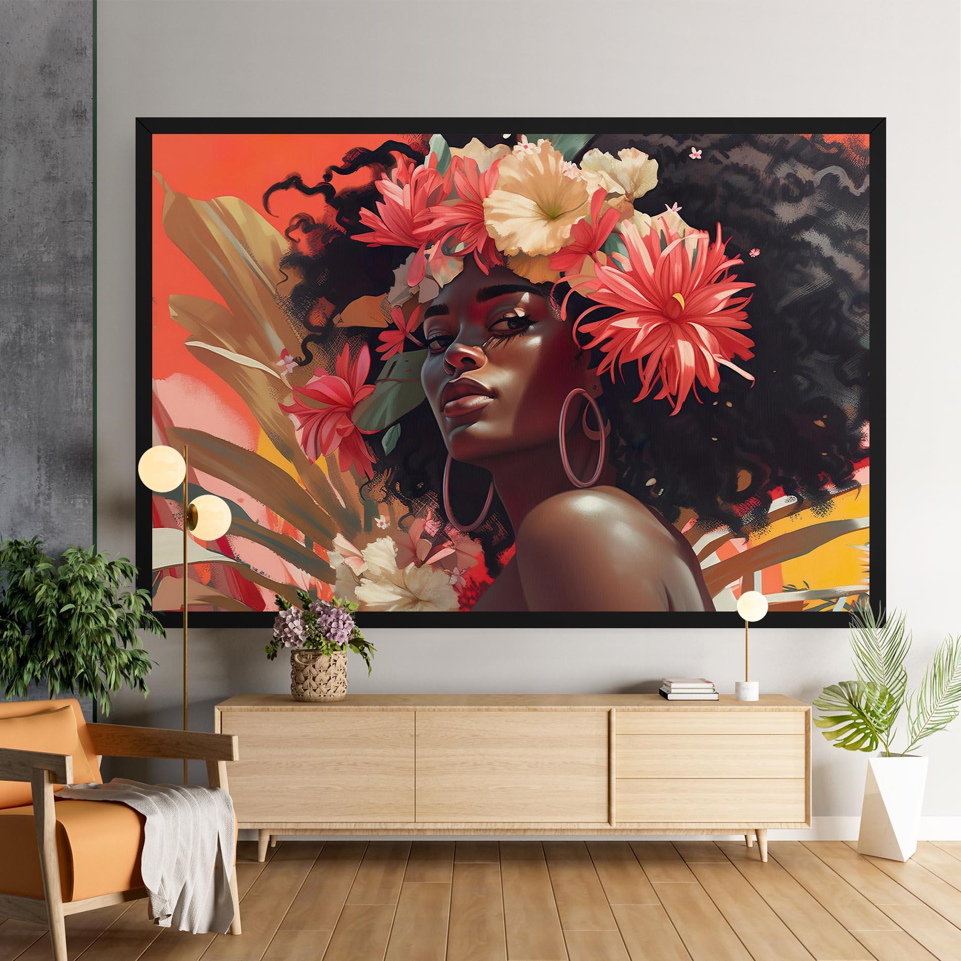 Картина на платно African Flower Woman mockup 9