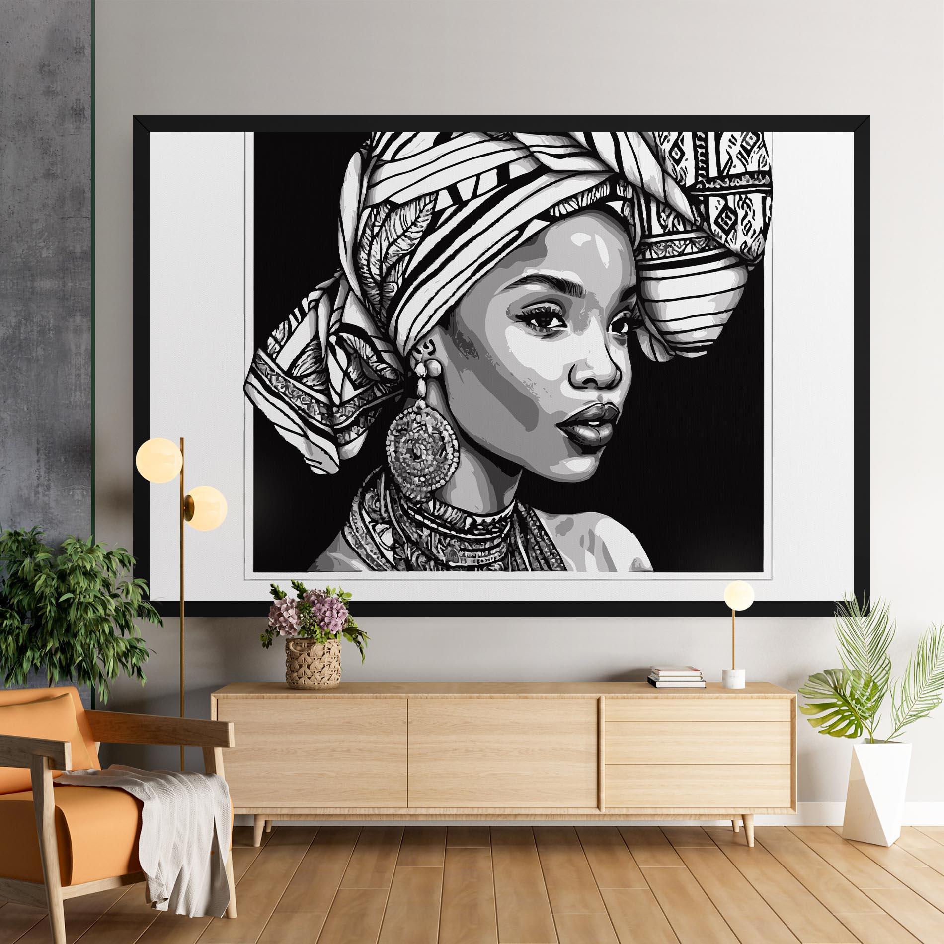 Картина на платно Beautiful African Lady mockup 9