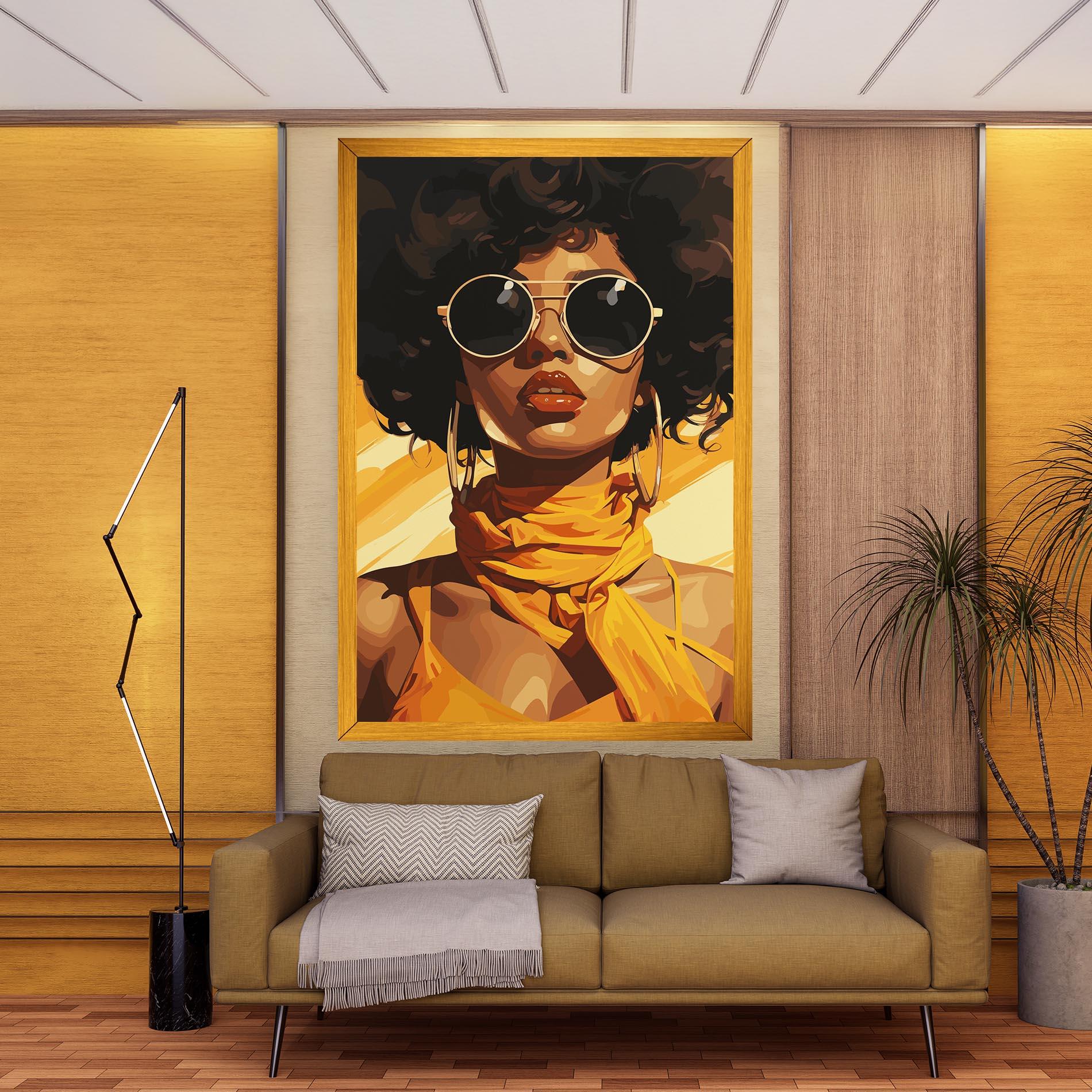 Картина на платно African Yellow Woman mockup 9