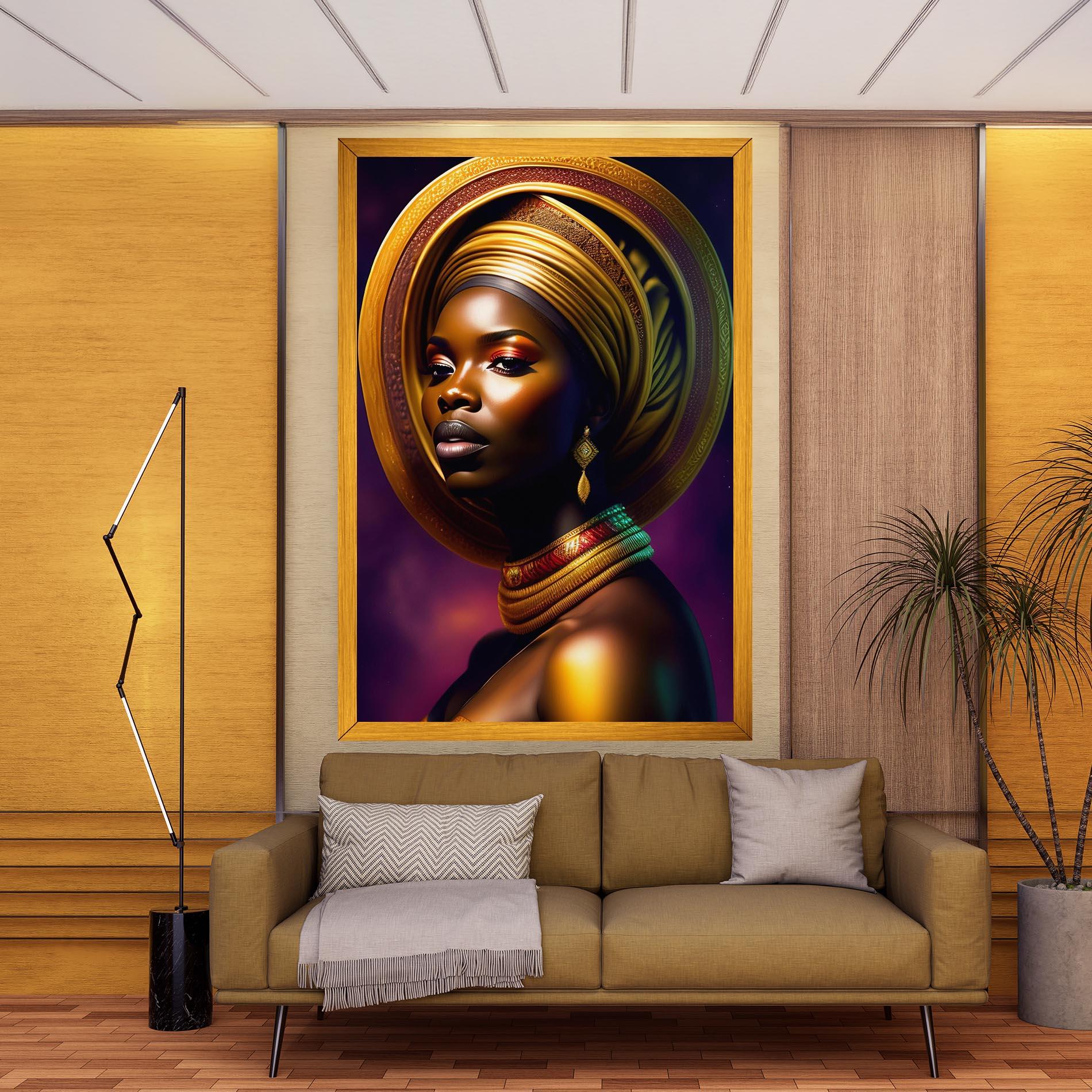 Картина на платно Golden Crown Woman mockup 9