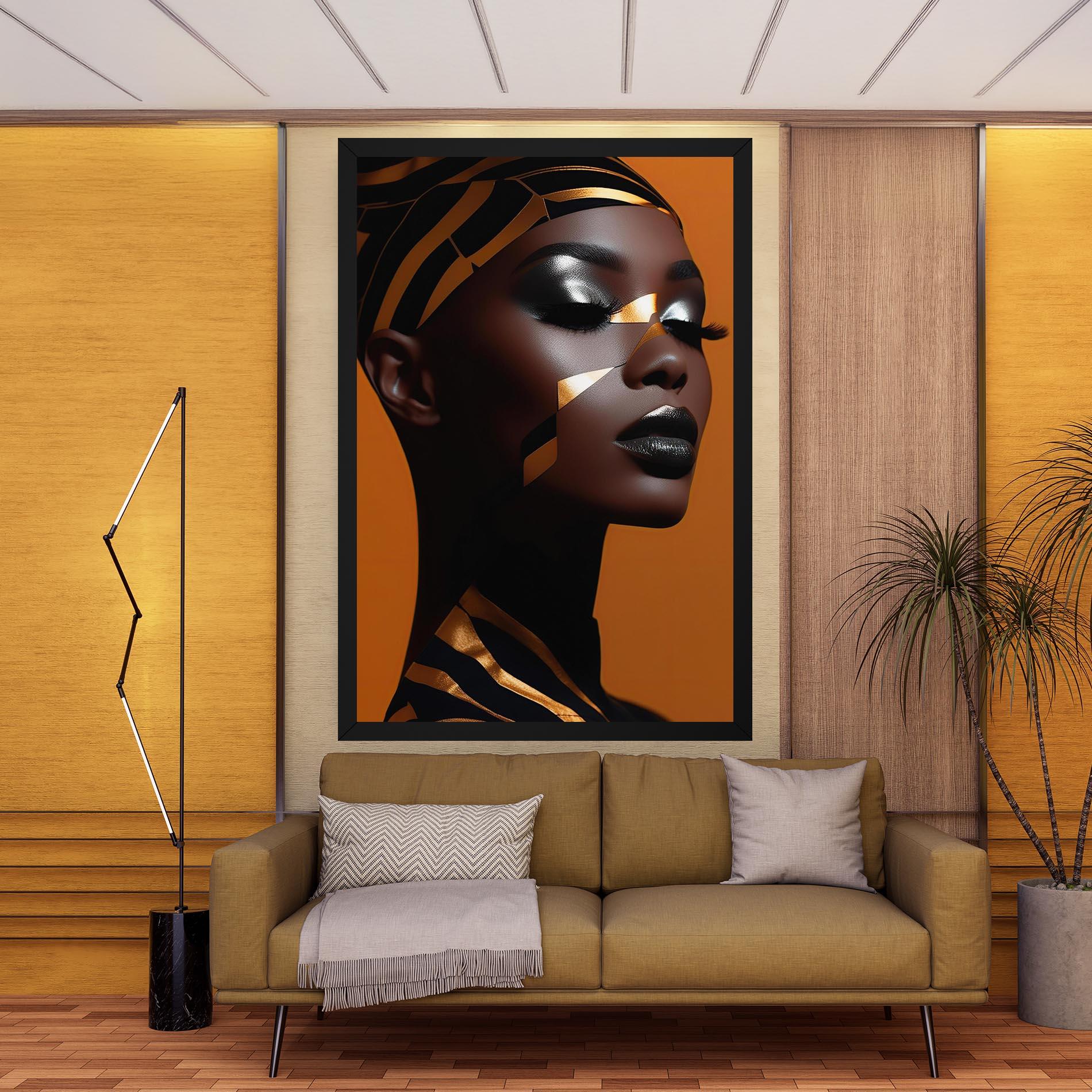 Картина на платно African Woman On Orange mockup 9