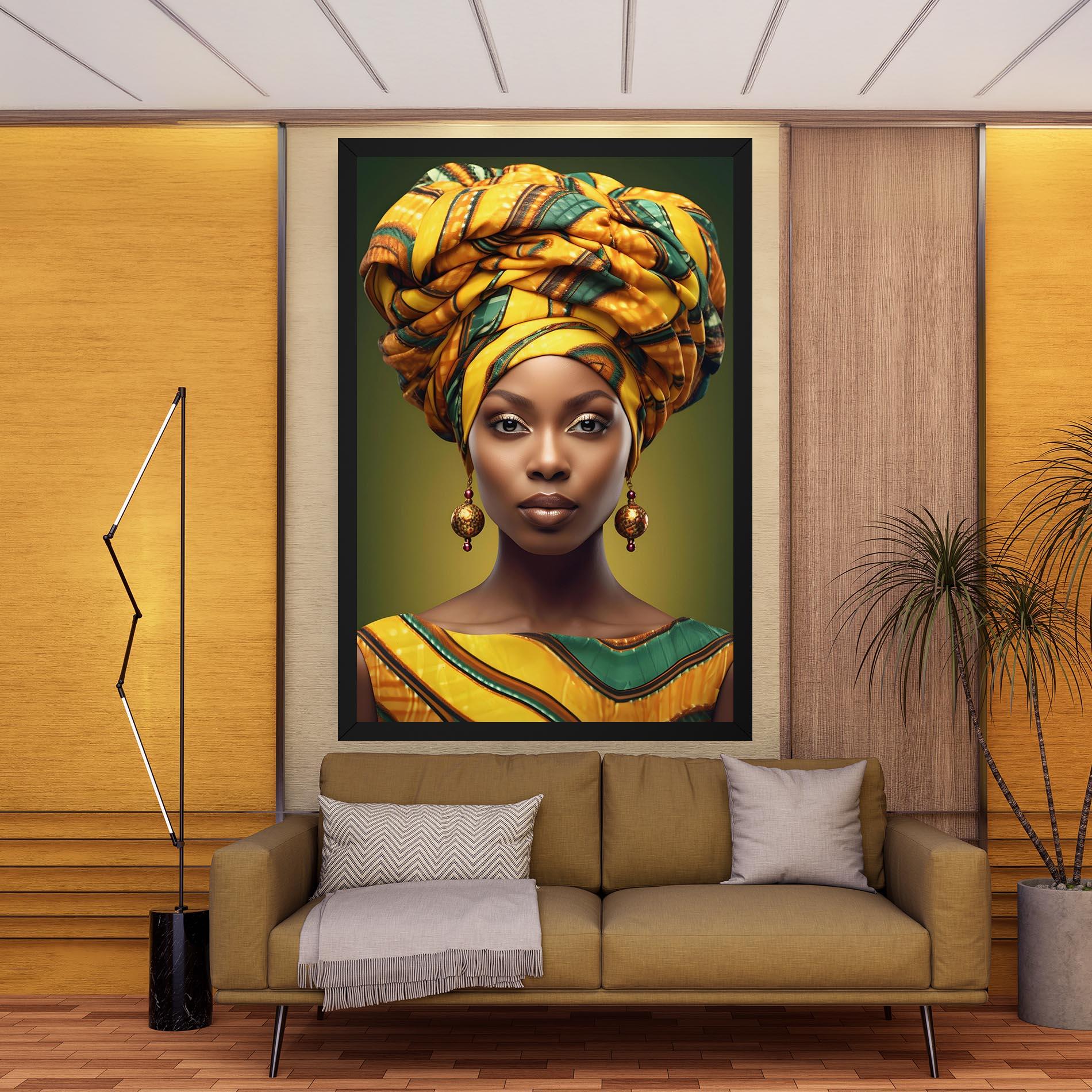 Картина на платно Yellow Scarf Woman mockup 9