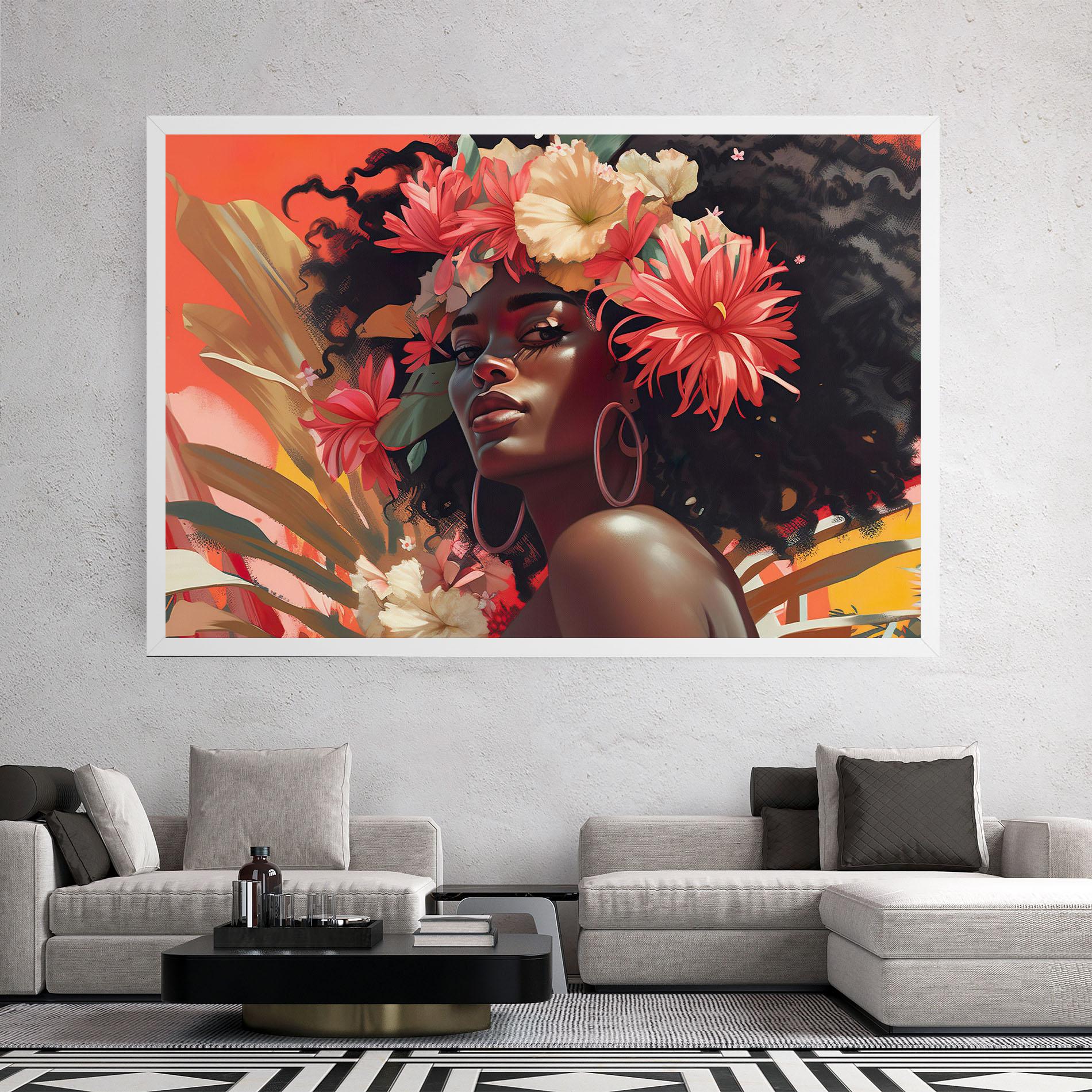Картина на платно African Flower Woman mockup 2
