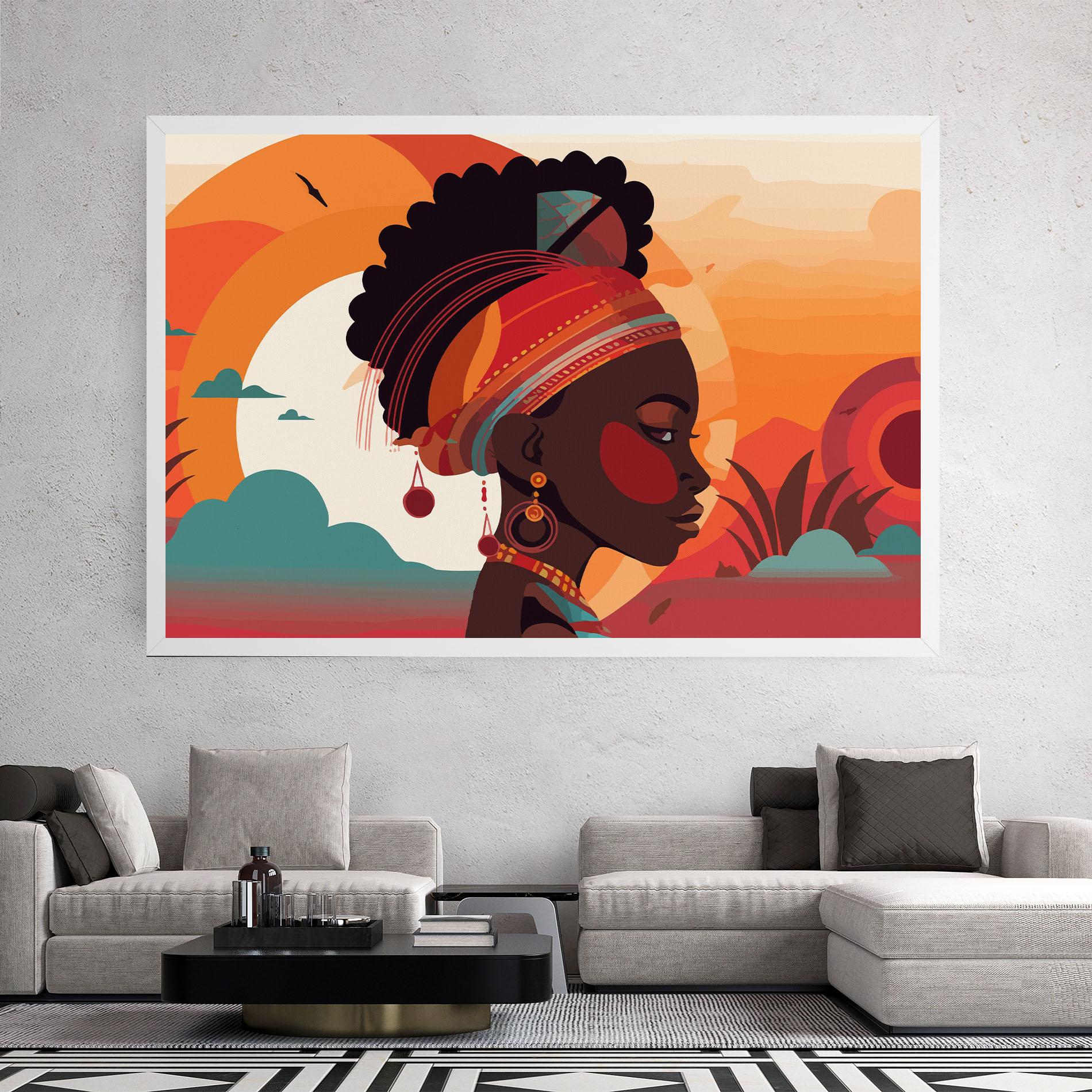 Картина на платно African Lady Art mockup 2