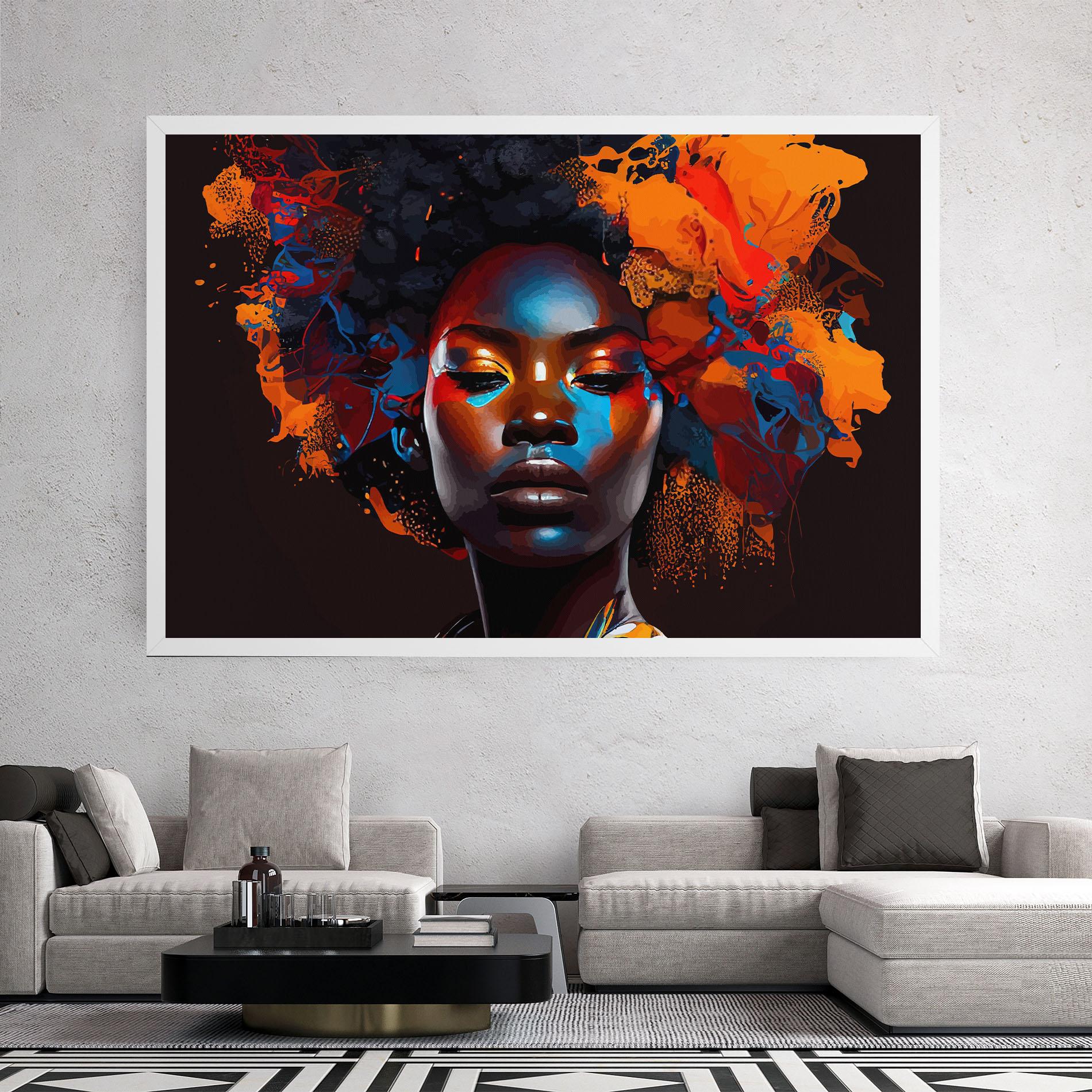 Картина на платно Africat Yellow Hair mockup 2