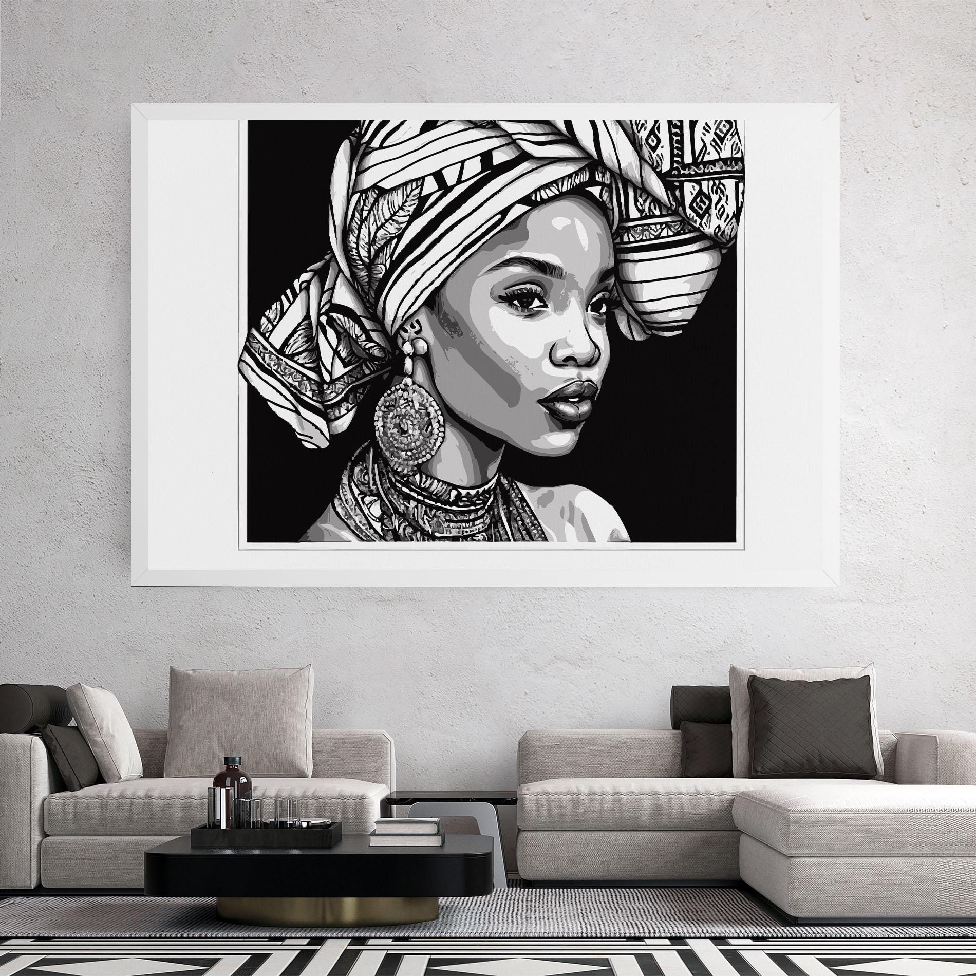 Картина на платно Beautiful African Lady mockup 2