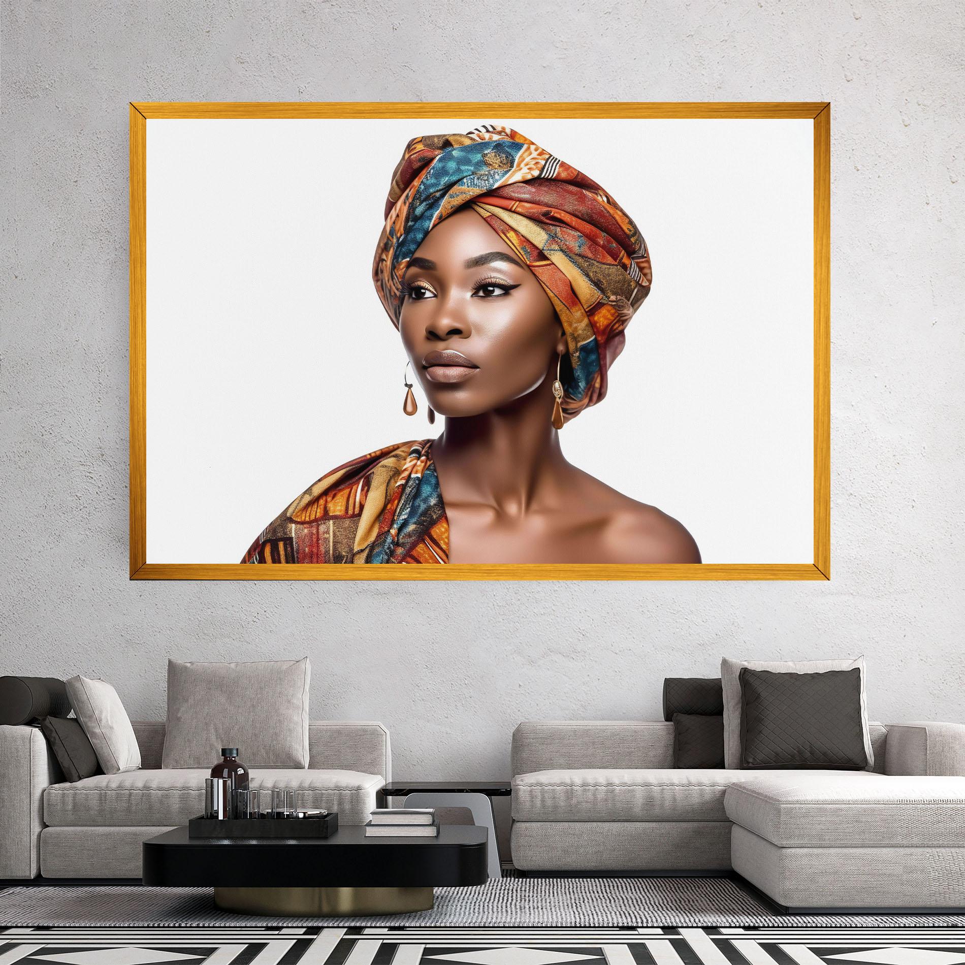 Картина на платно African Woman Turban mockup 2