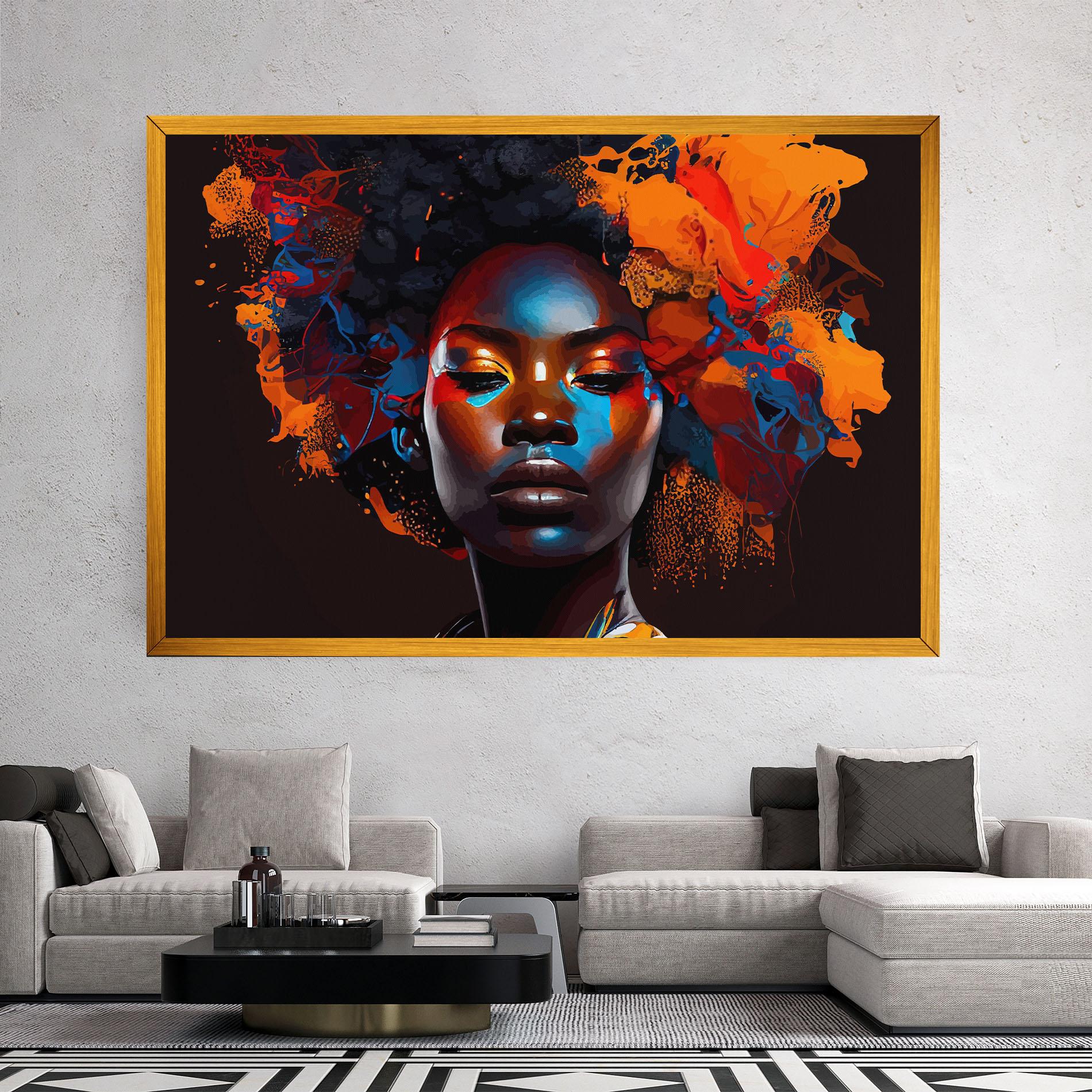 Картина на платно Africat Yellow Hair mockup 2