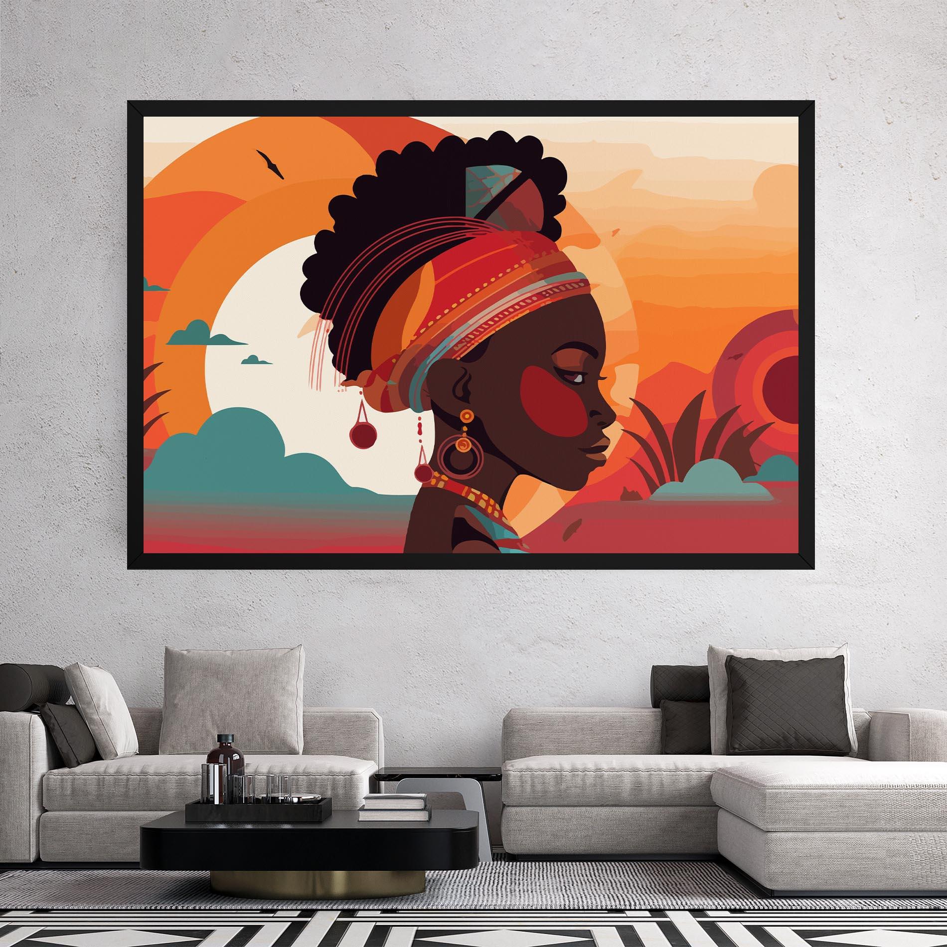 Картина на платно African Lady Art mockup 2