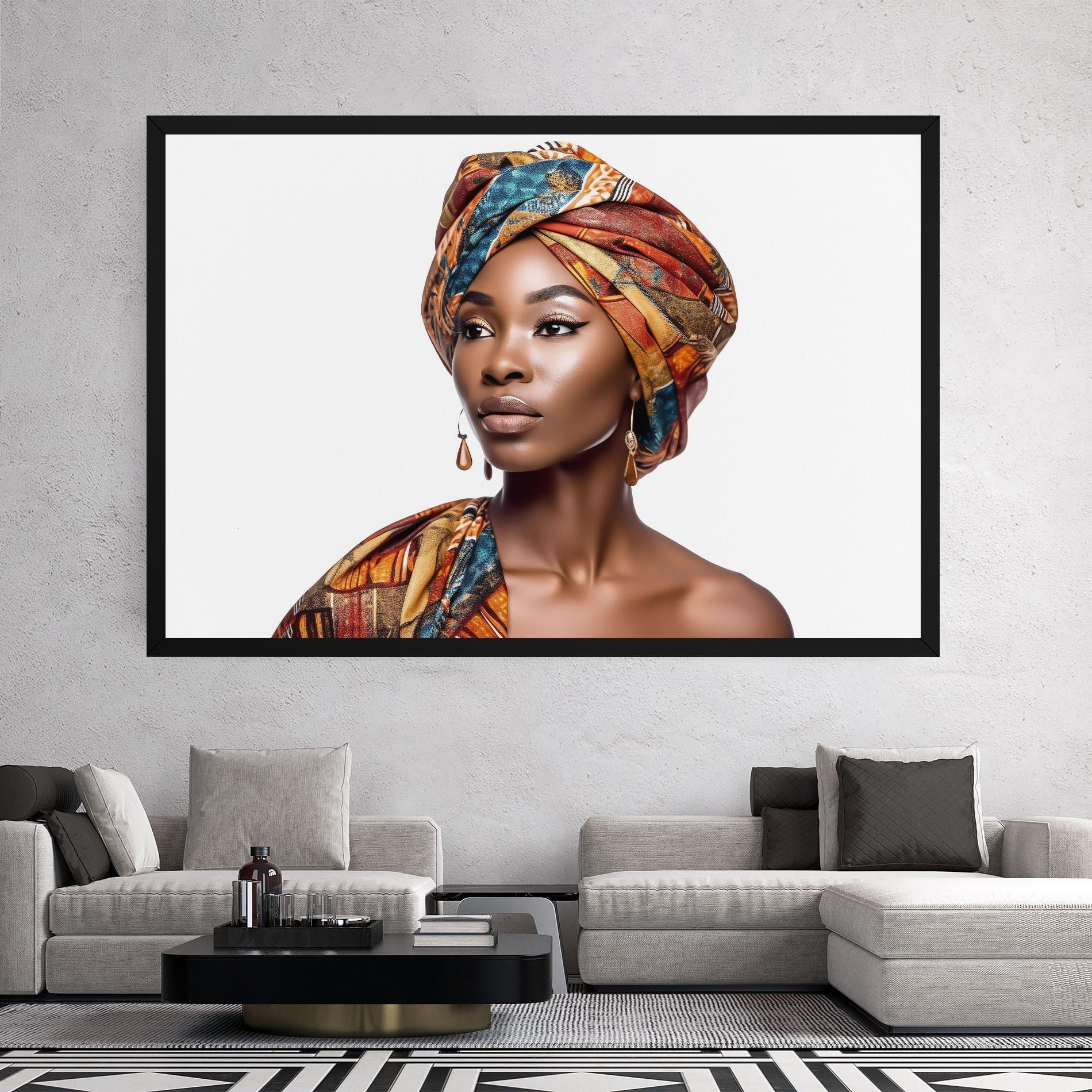 Картина на платно African Woman Turban mockup 2