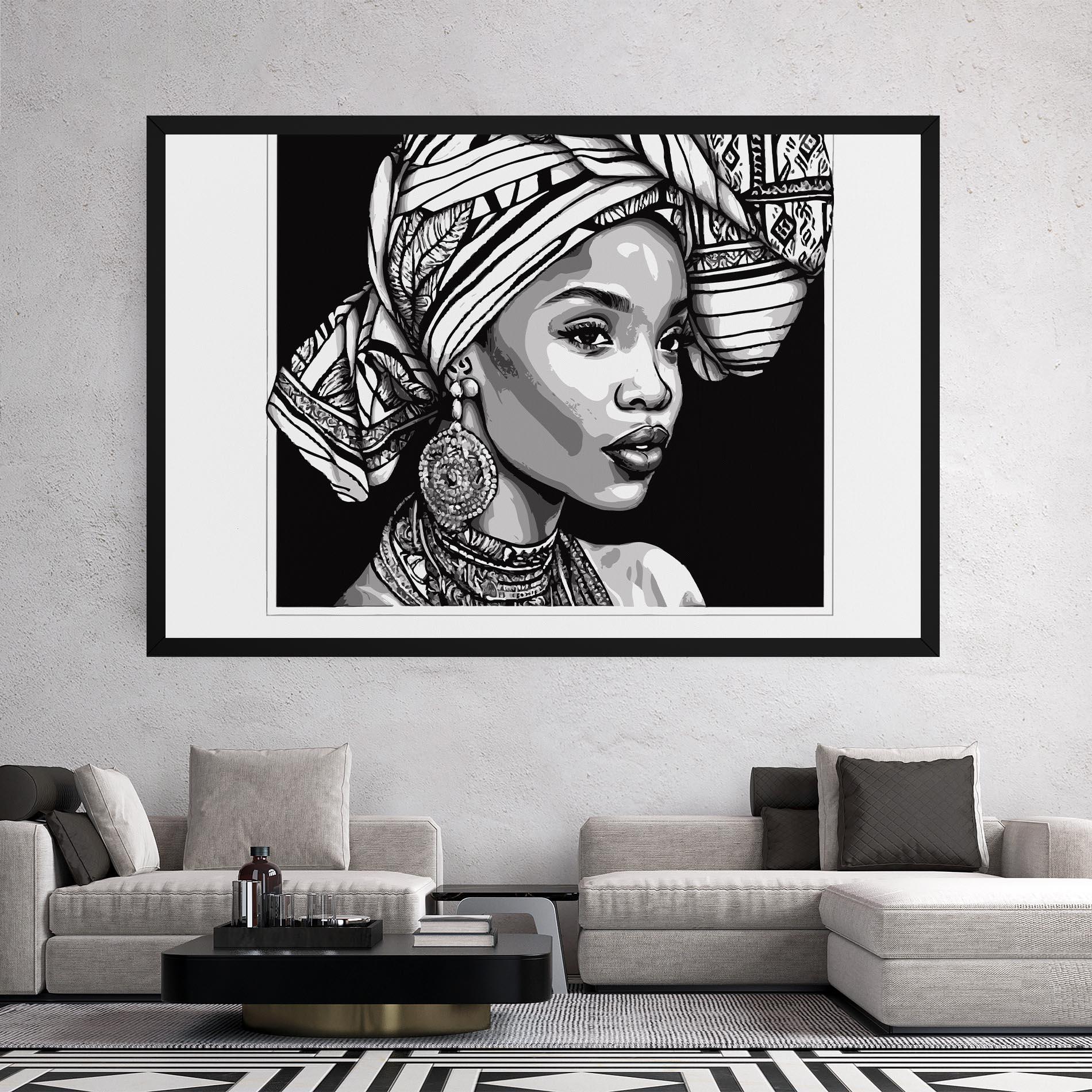 Картина на платно Beautiful African Lady mockup 2