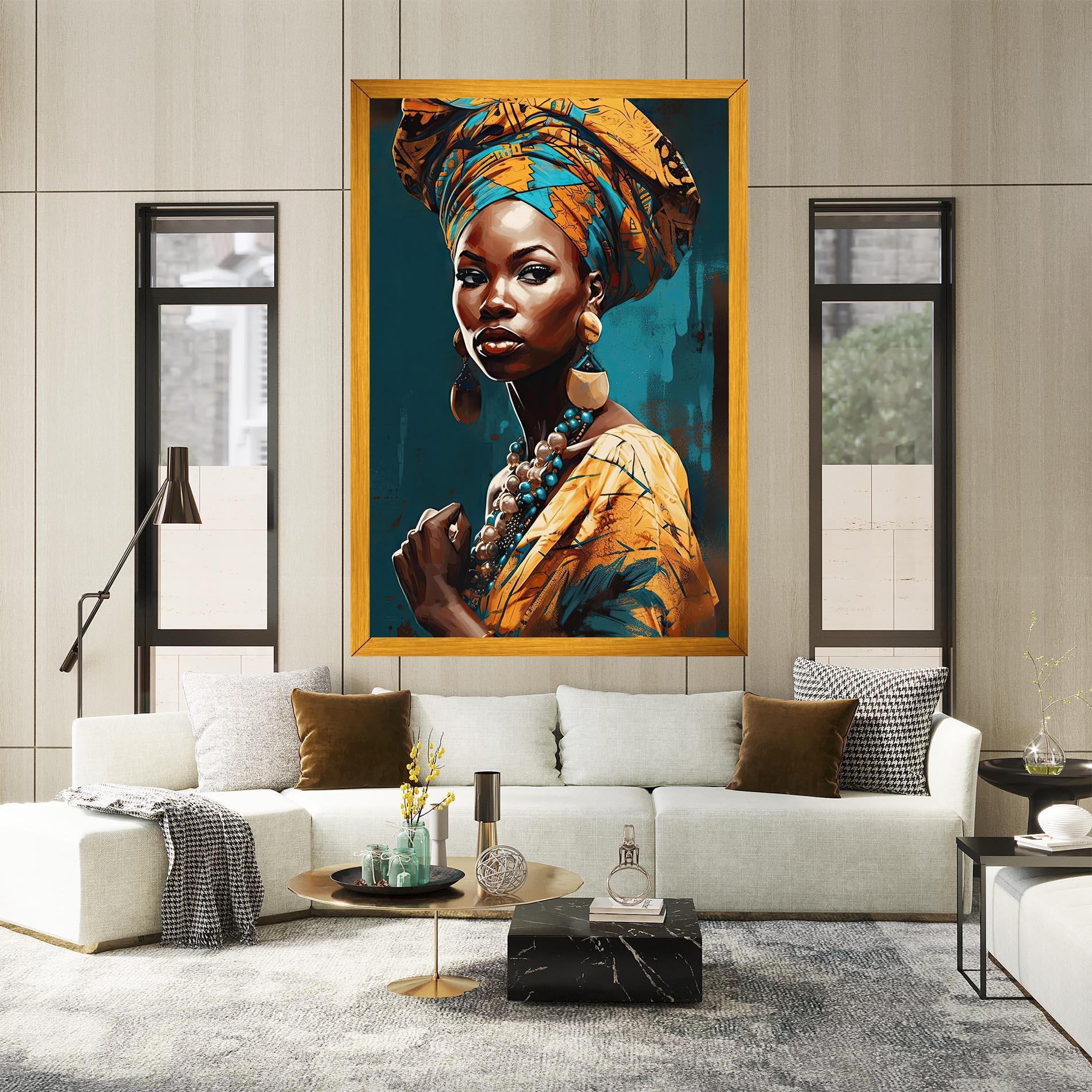 Картина на платно Azure Chic Woman mockup 2