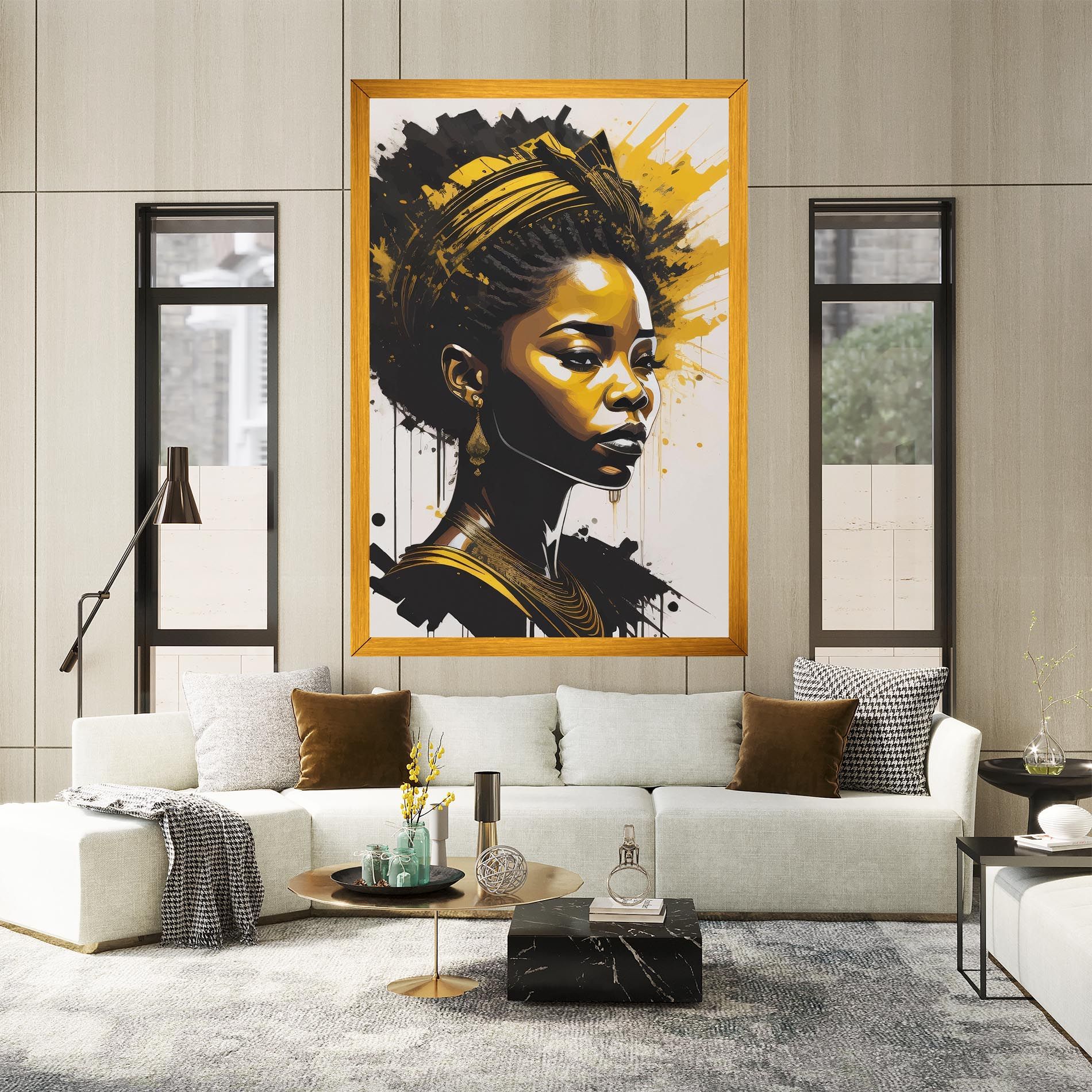 Gold African Woman mockup 2