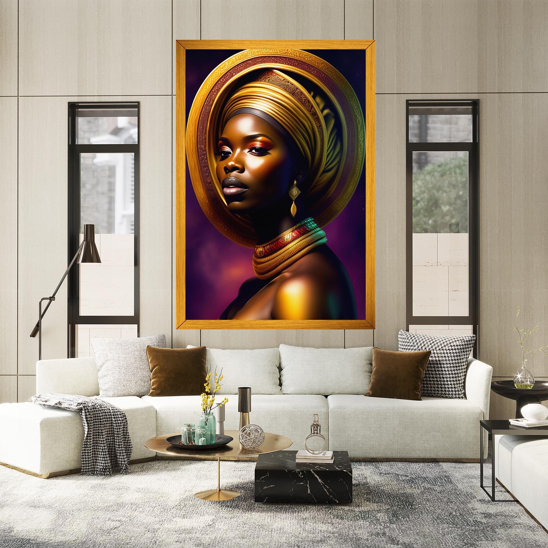 Картина на платно Golden Crown Woman mockup 2