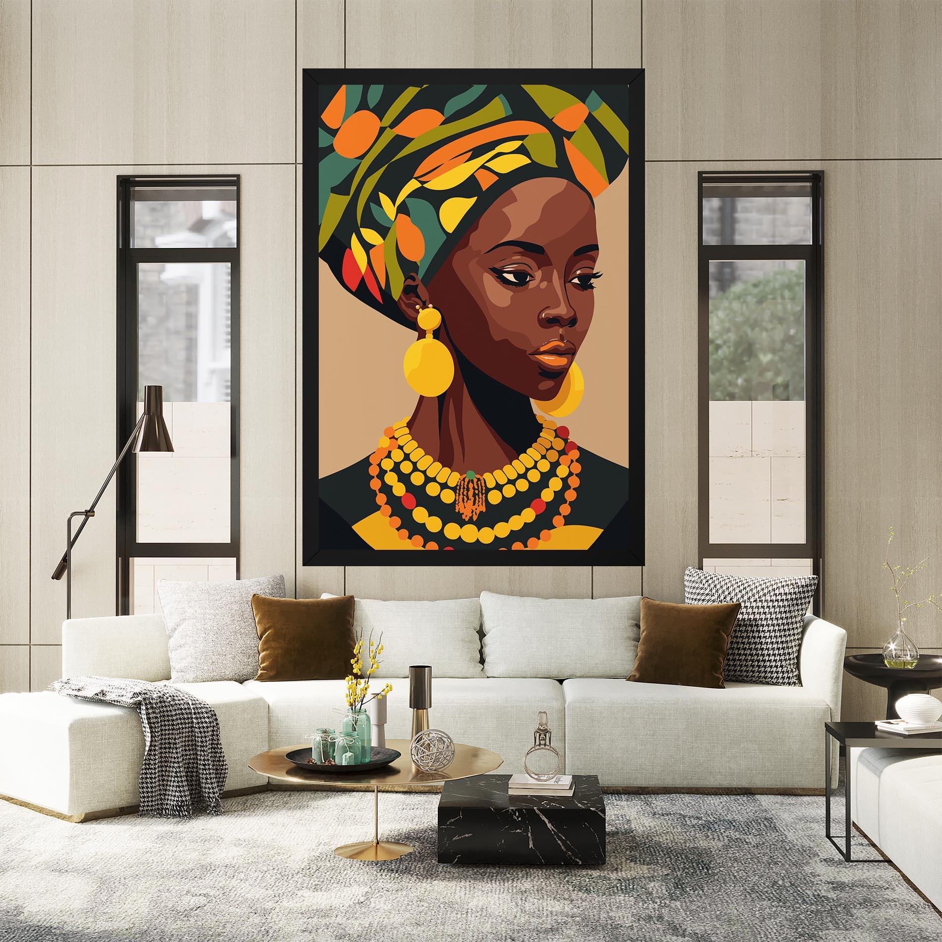 Картина на платно African Earrings mockup 2