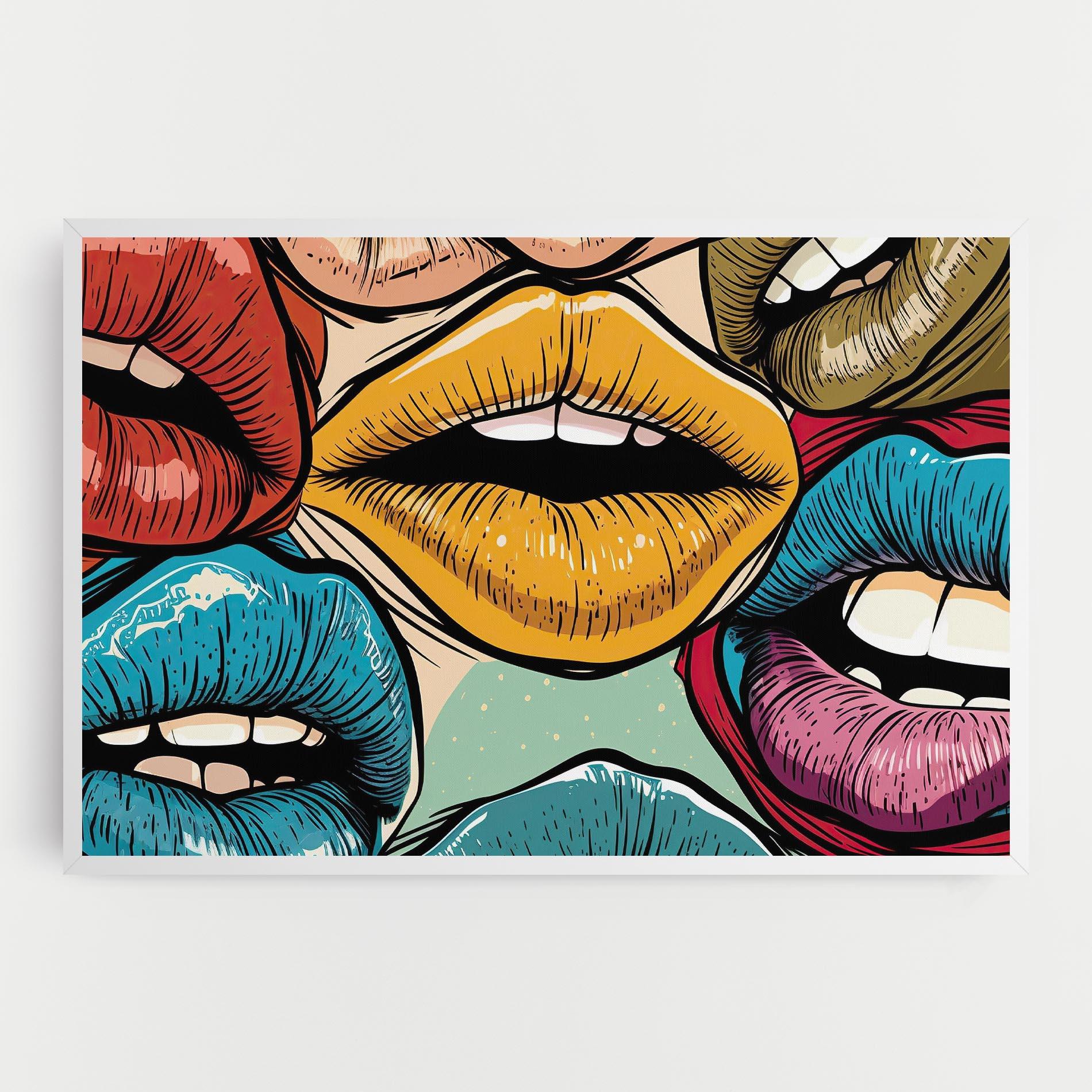 Картина на платно Comic Book Color Lips mockup 0