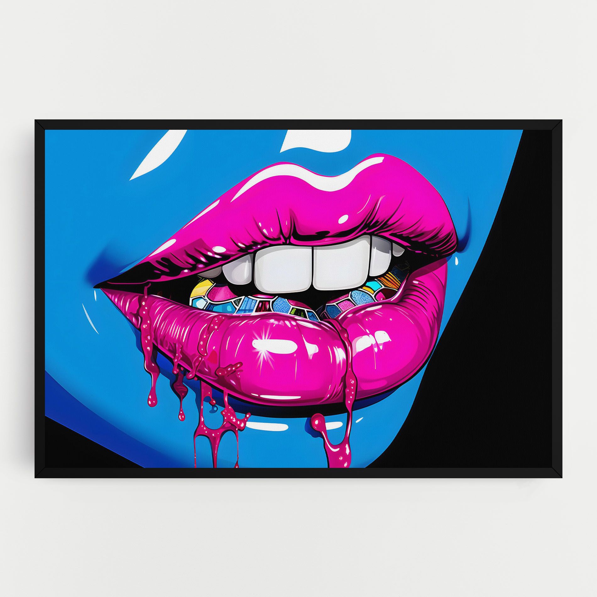 Blue Pink Lips Art mockup 0