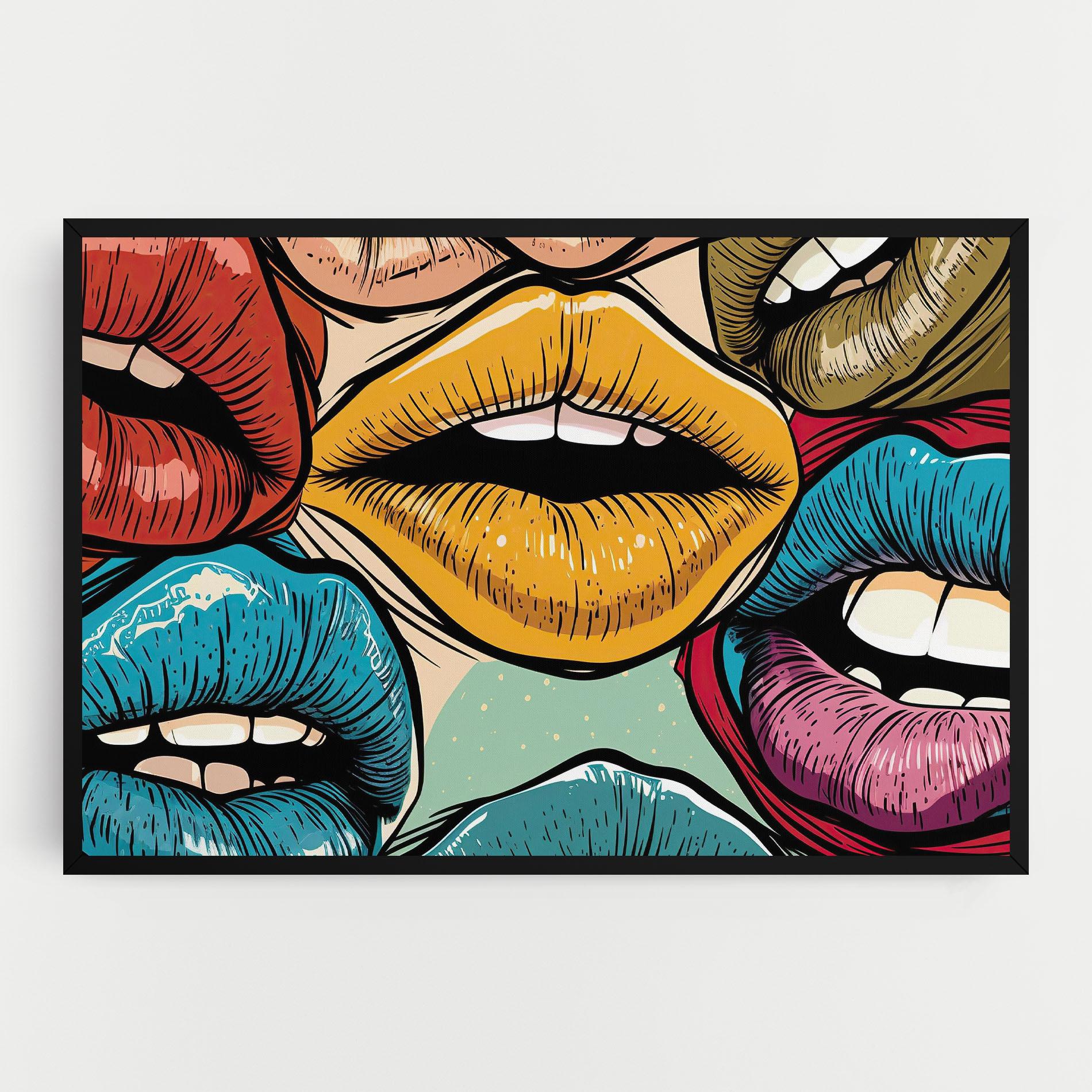 Картина на платно Comic Book Color Lips mockup 0