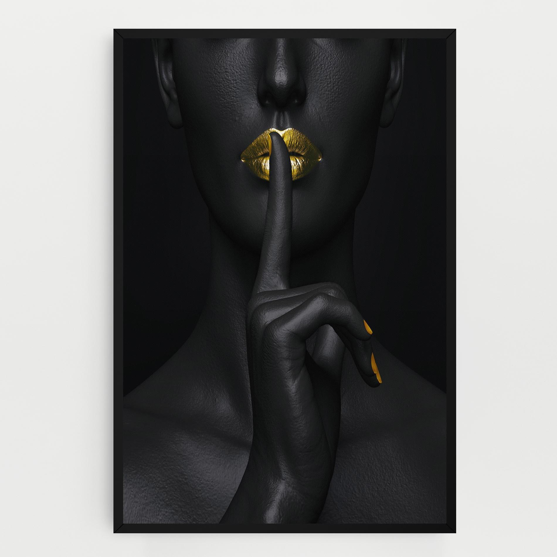 Картина на платно Silence Lips Portrait mockup 0