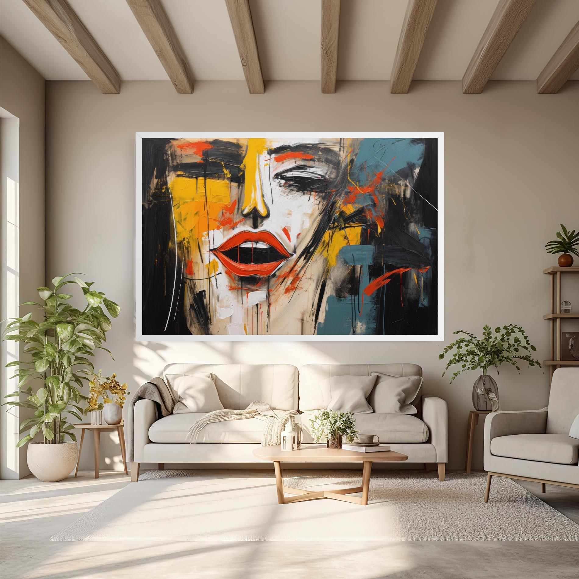 Картина на платно Abstract Woman Lips mockup 6