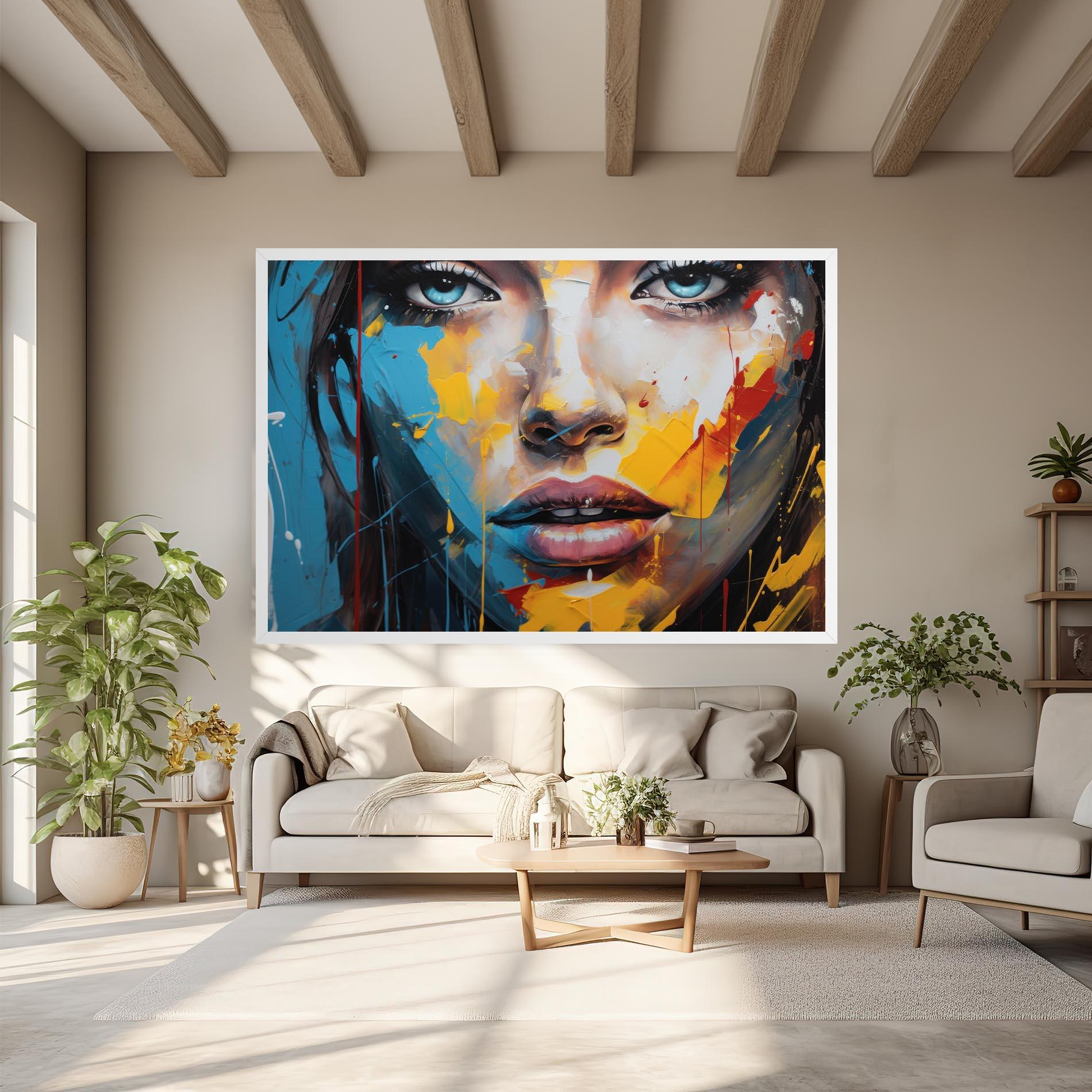 Картина на платно Woman Abstract Lips mockup 6