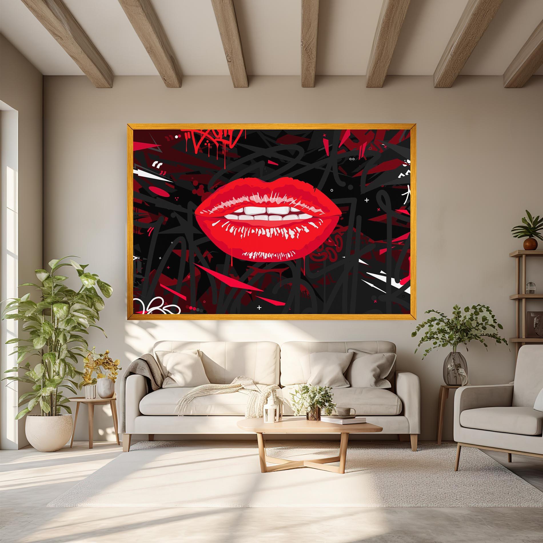 Картина на платно Graff Lips mockup 6