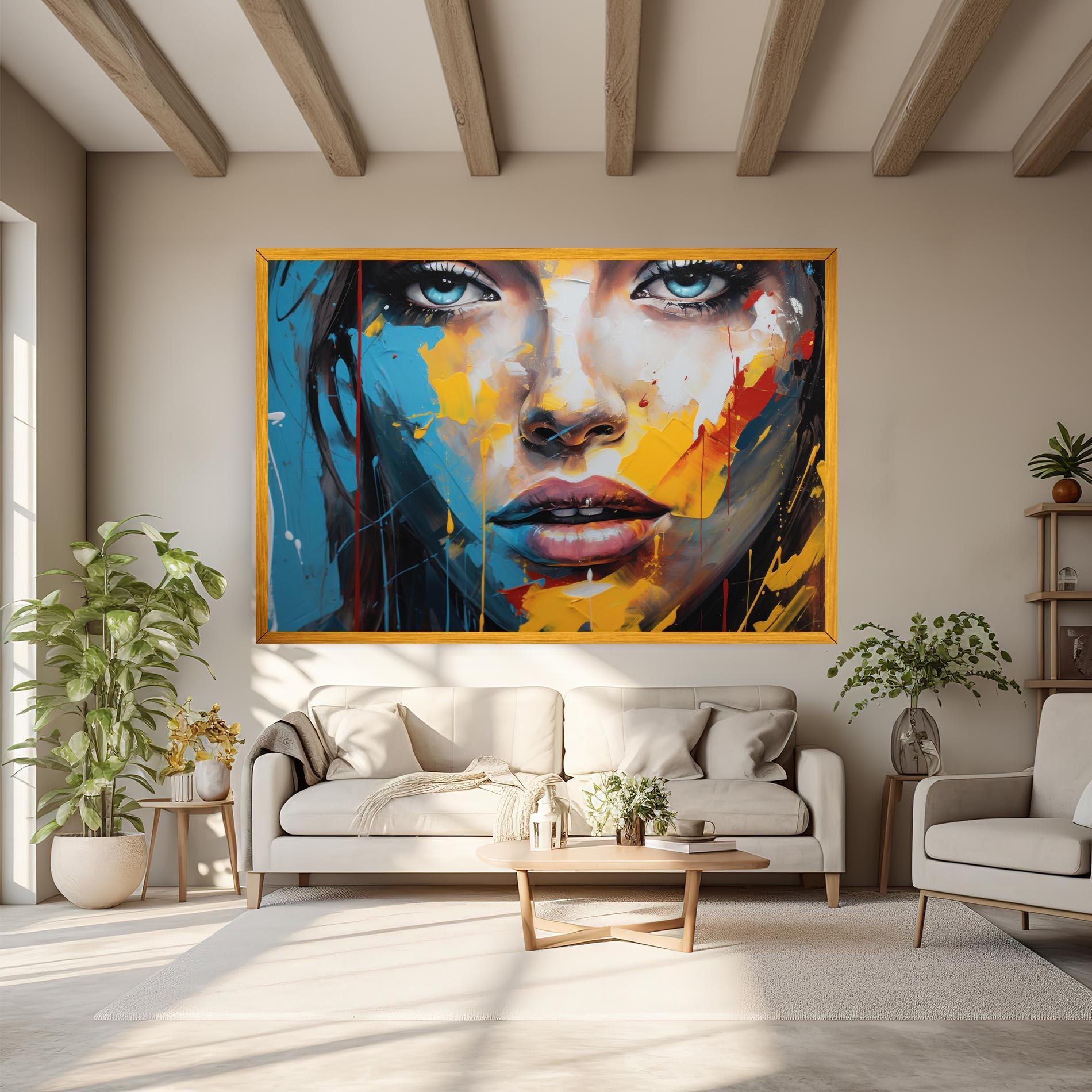 Картина на платно Woman Abstract Lips mockup 6