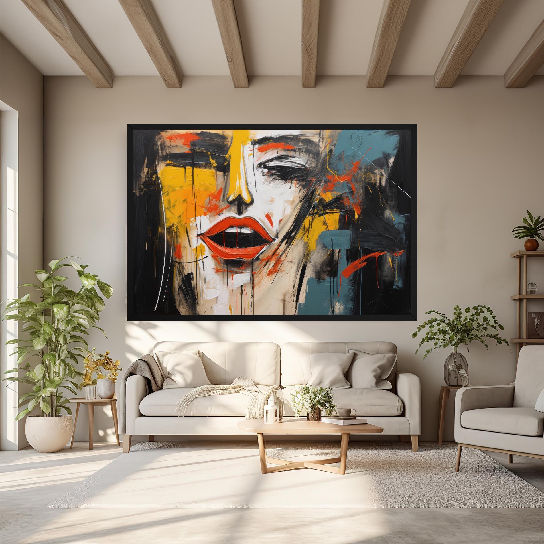 Картина на платно Abstract Woman Lips mockup 6