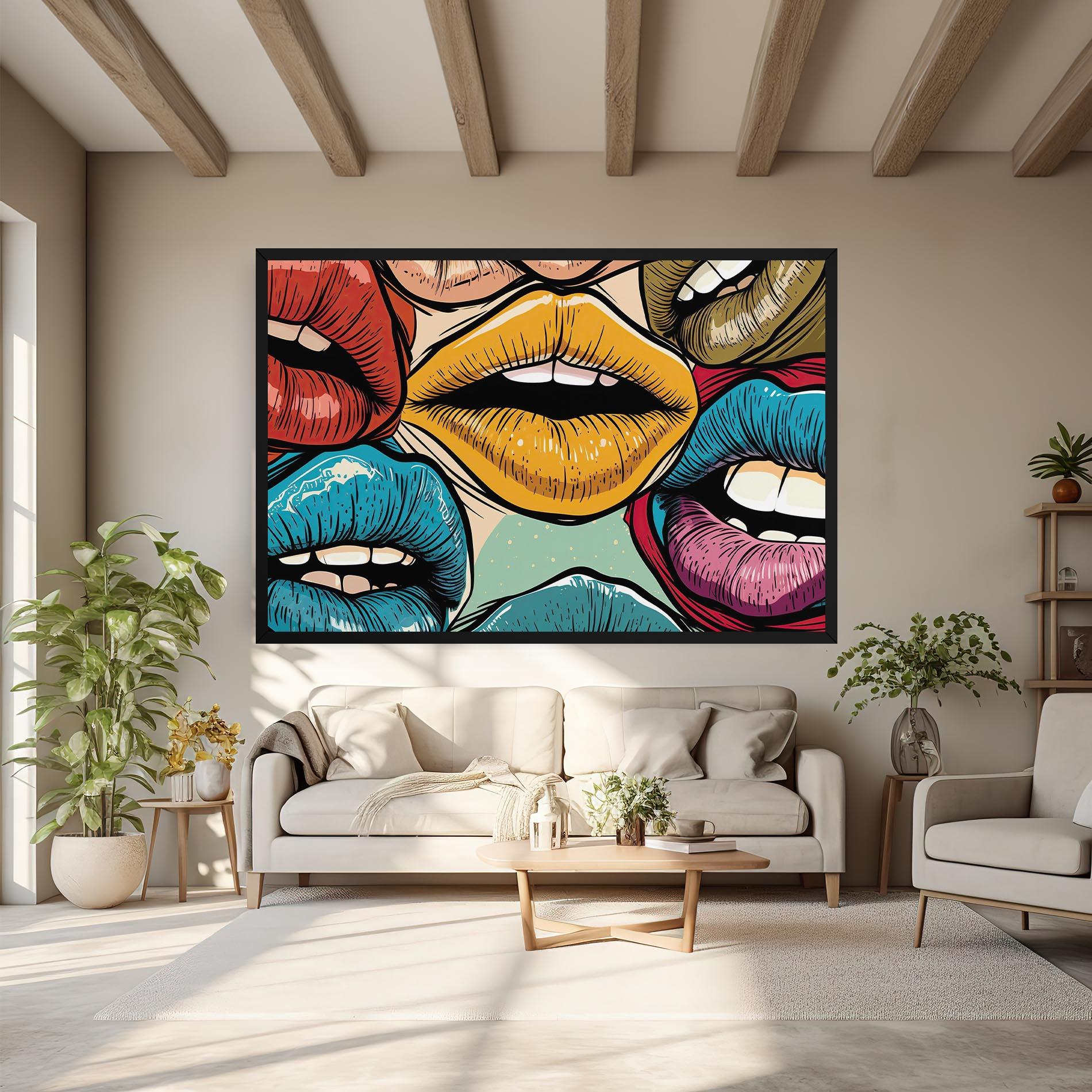 Картина на платно Comic Book Color Lips mockup 6