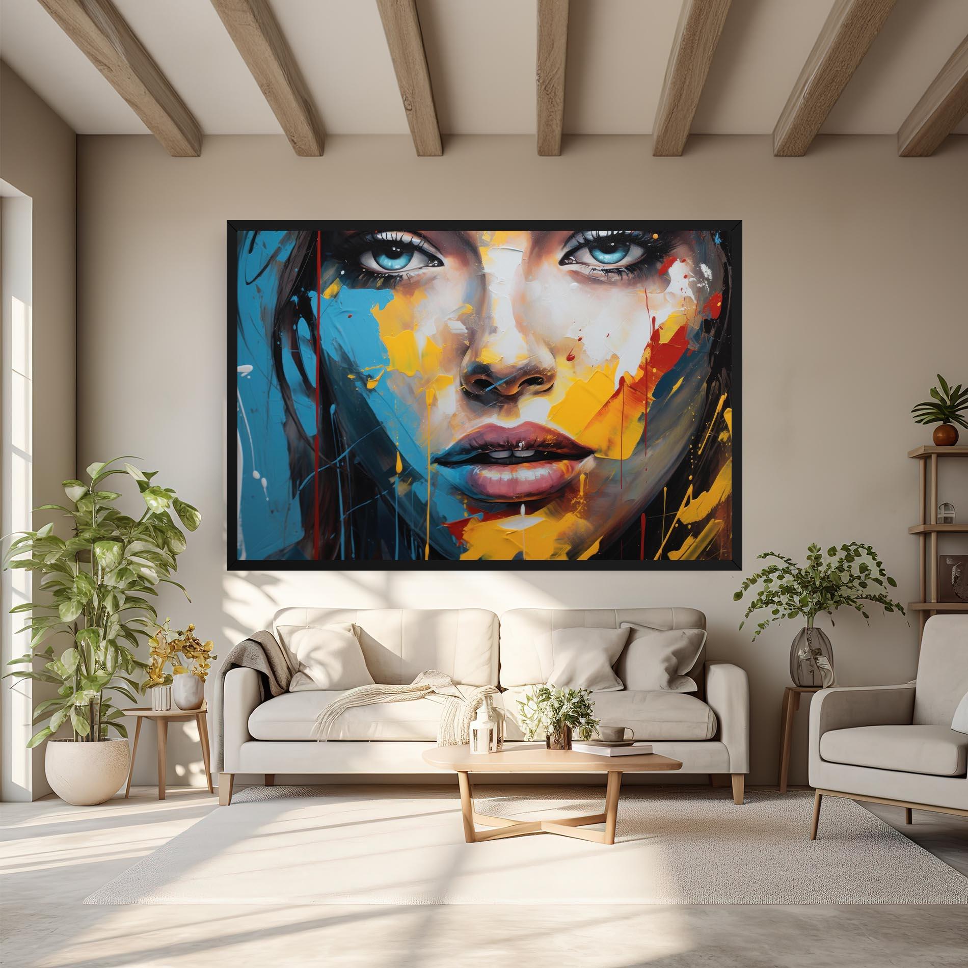 Картина на платно Woman Abstract Lips mockup 6