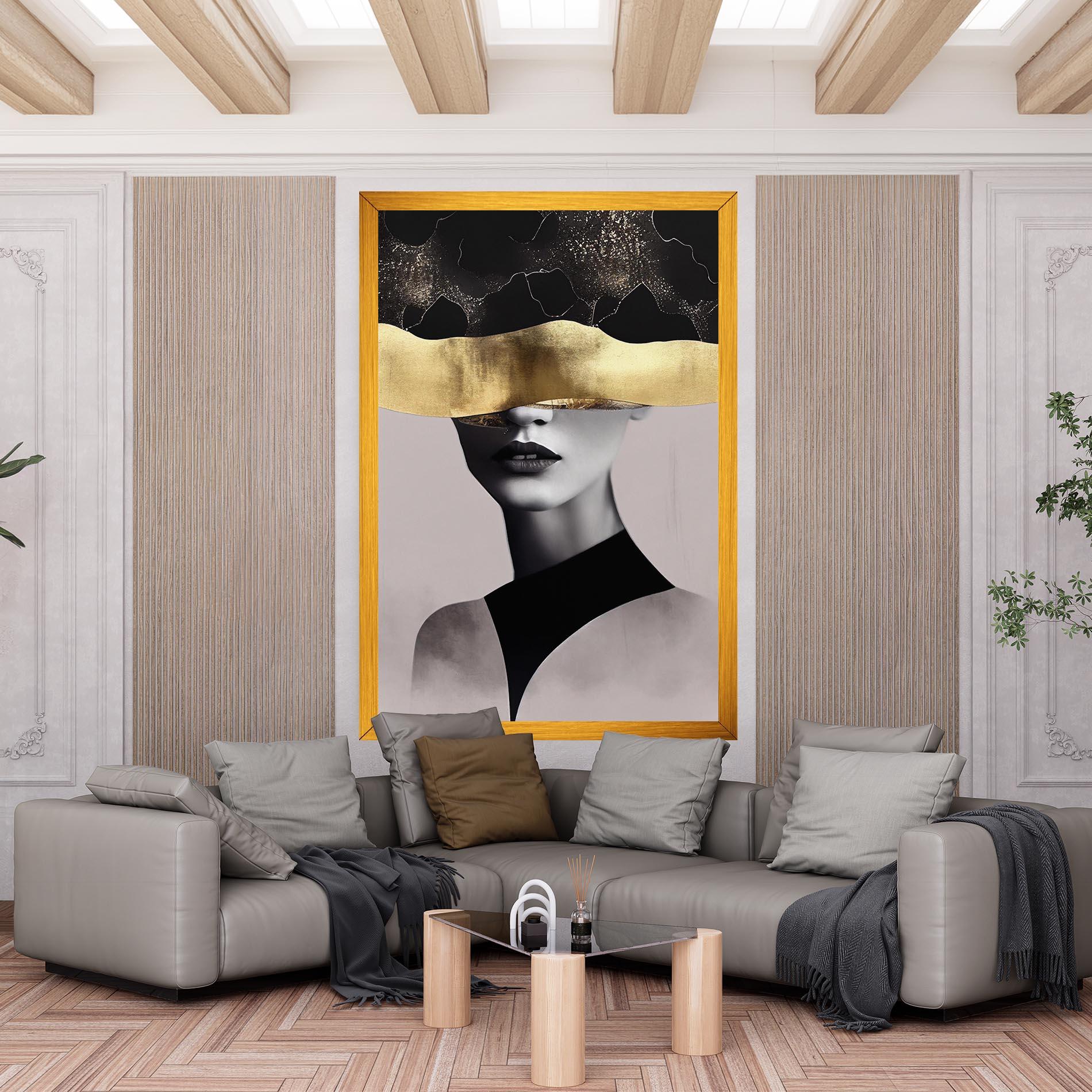 Картина на платно Grey Lips mockup 6