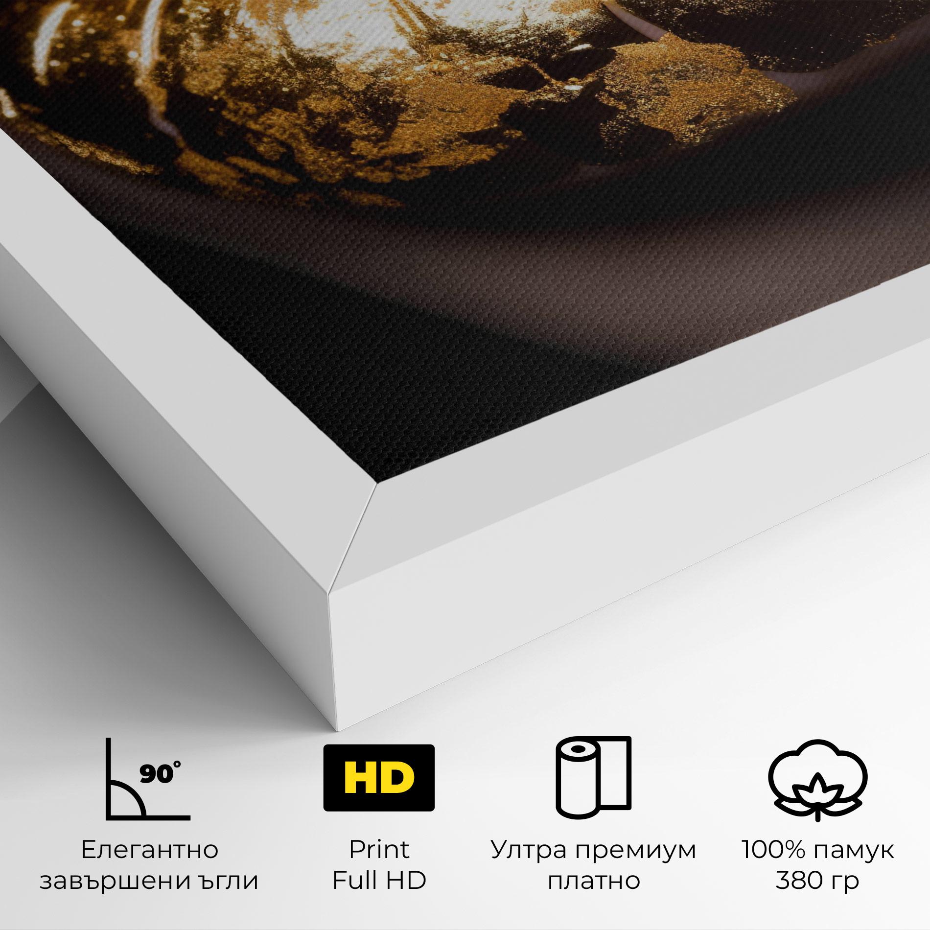 Картина на платно Big Gold Lips mockup 4