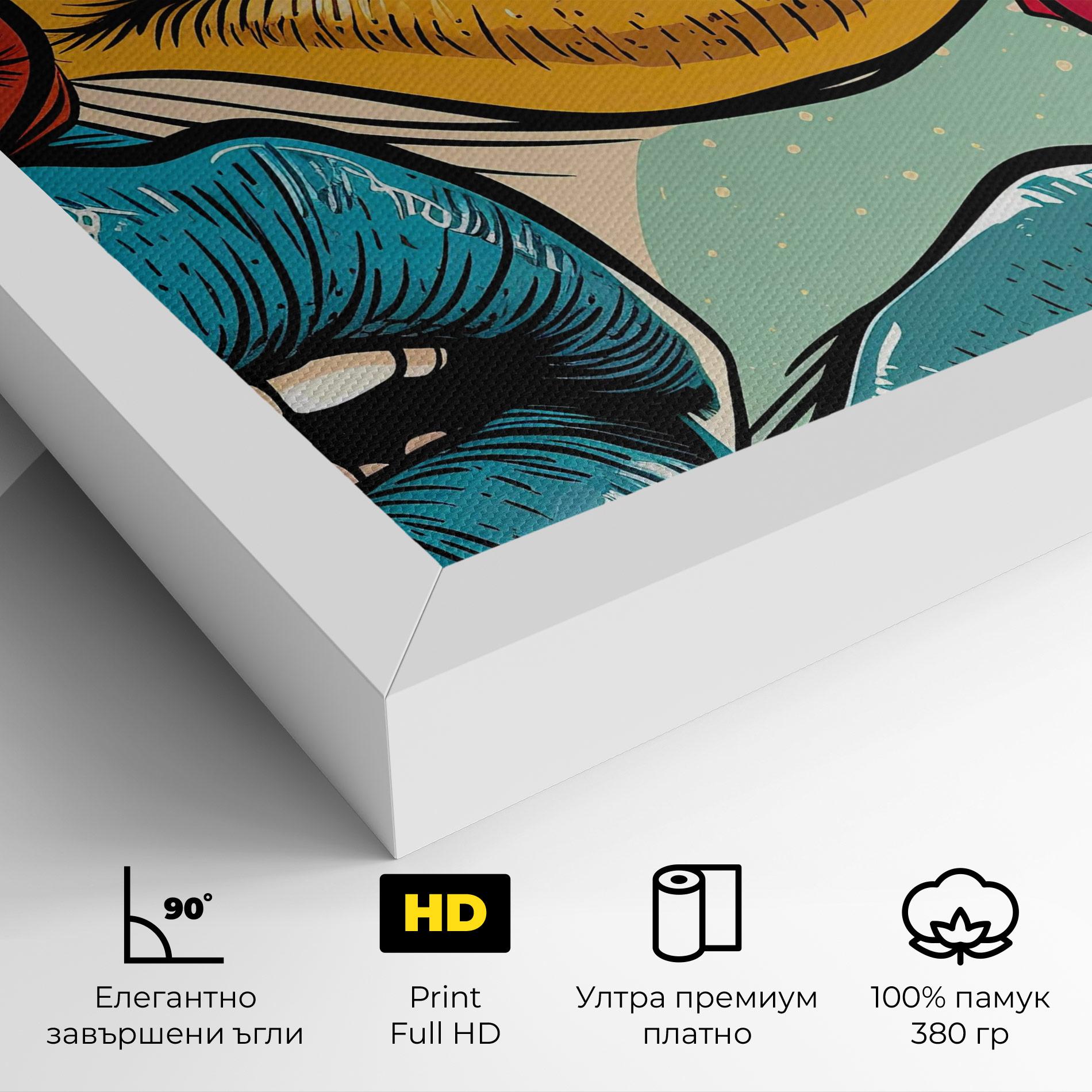 Картина на платно Comic Book Color Lips mockup 4