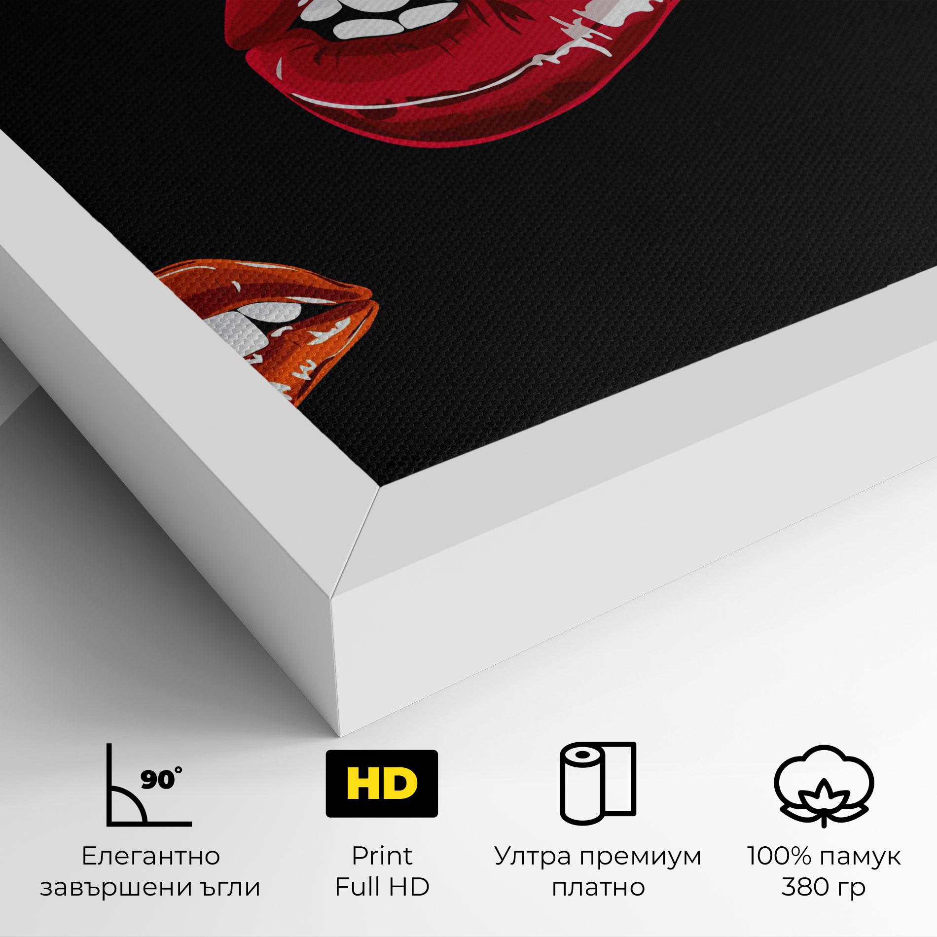 Картина на платно Mix Color Lips mockup 4