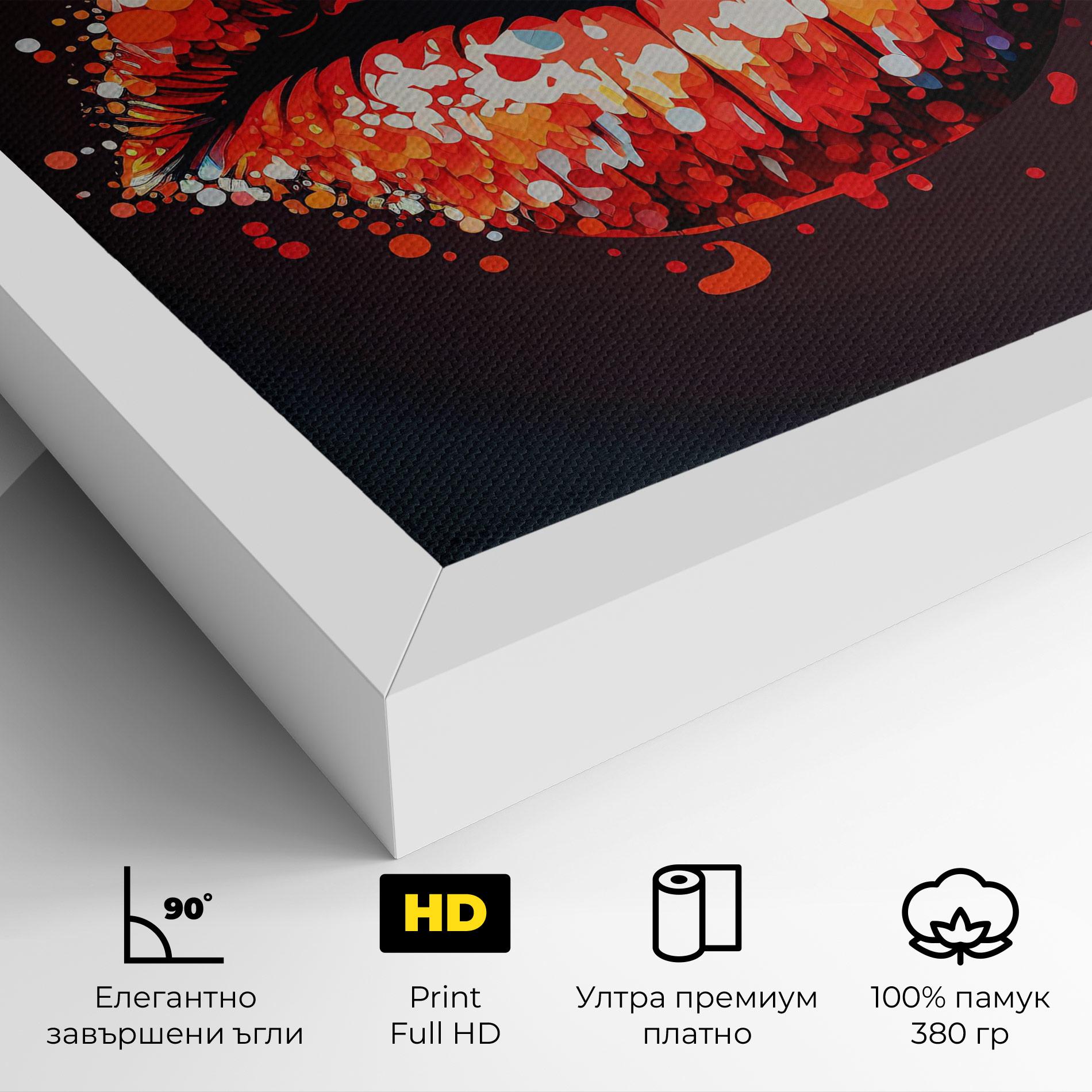 Картина на платно Red Lips With Word Lips It mockup 4