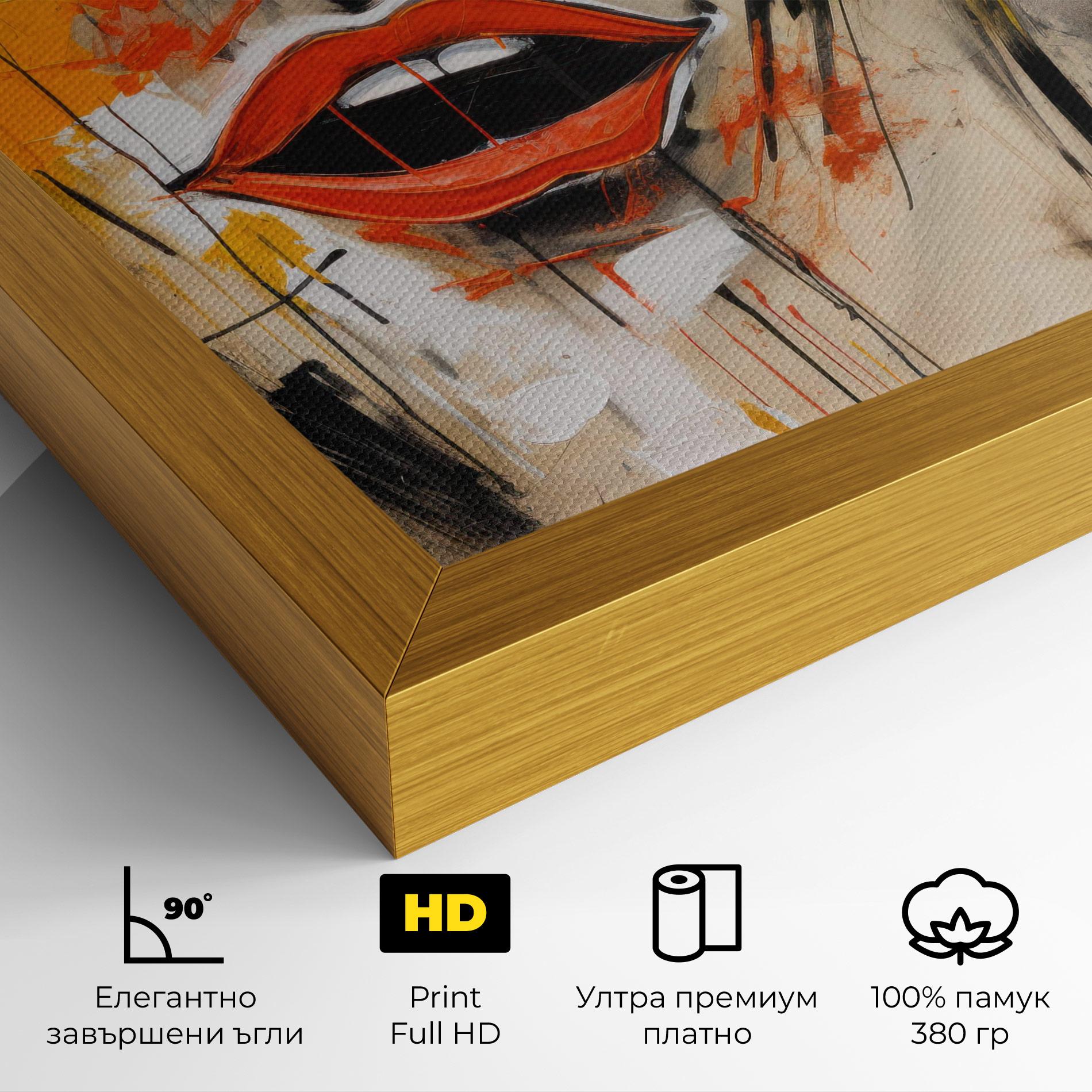 Картина на платно Abstract Woman Lips mockup 4