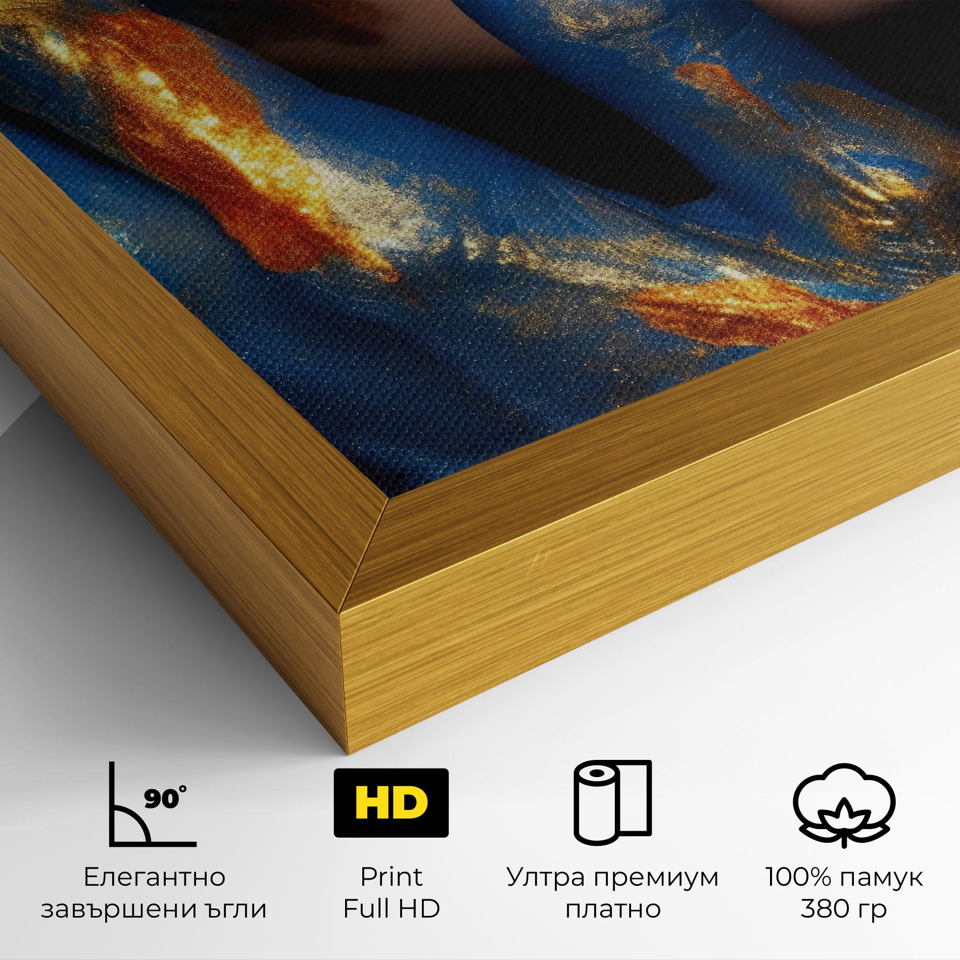 Картина на платно Blue Hand Lips mockup 4