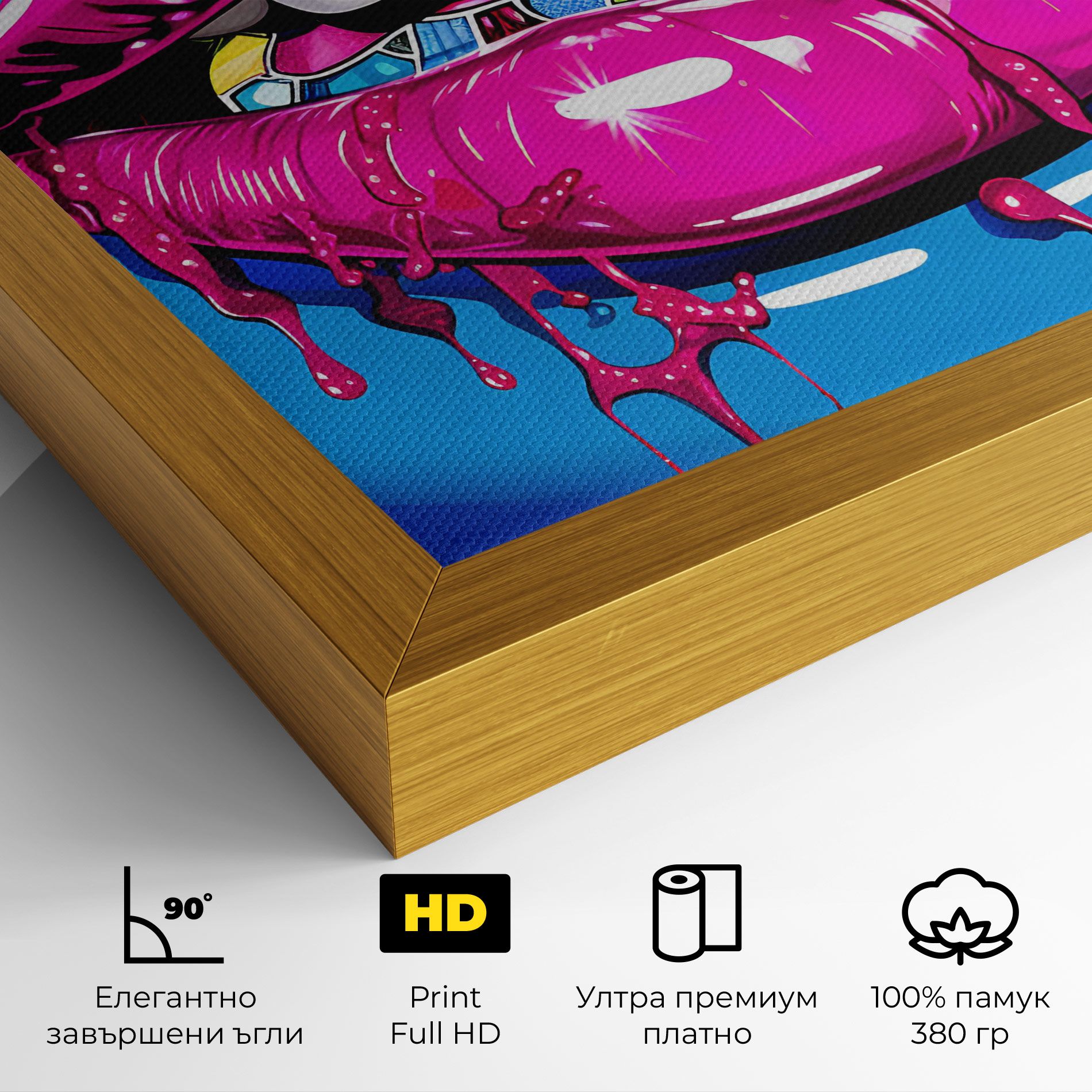 Blue Pink Lips Art mockup 4