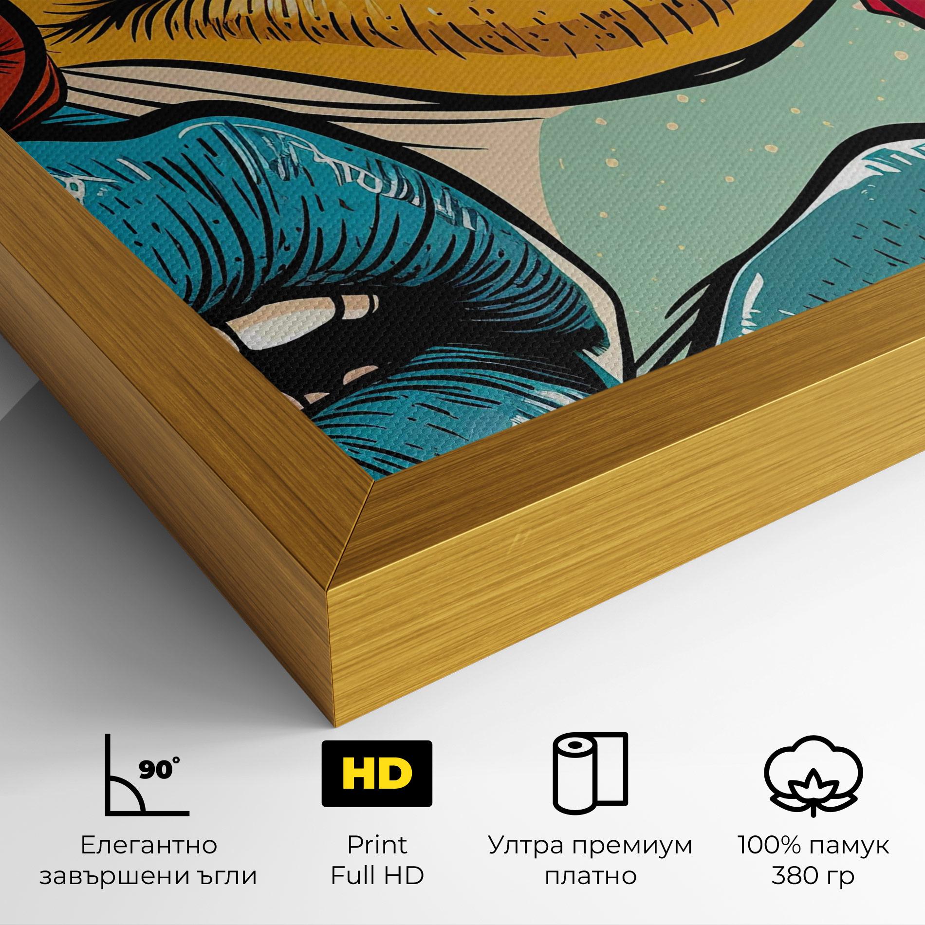 Картина на платно Comic Book Color Lips mockup 4