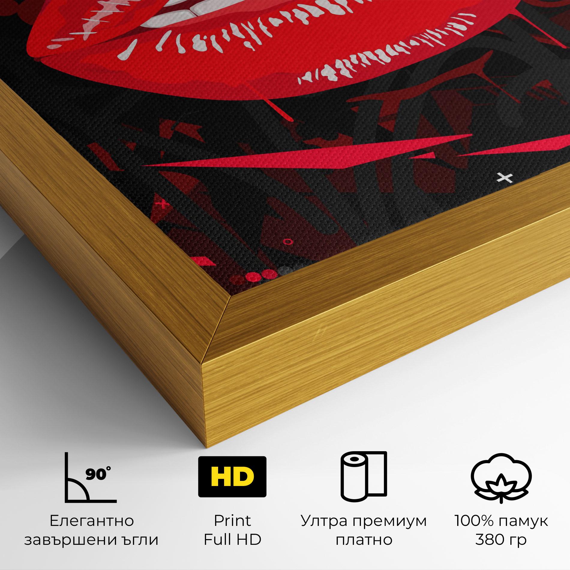Картина на платно Graff Lips mockup 4