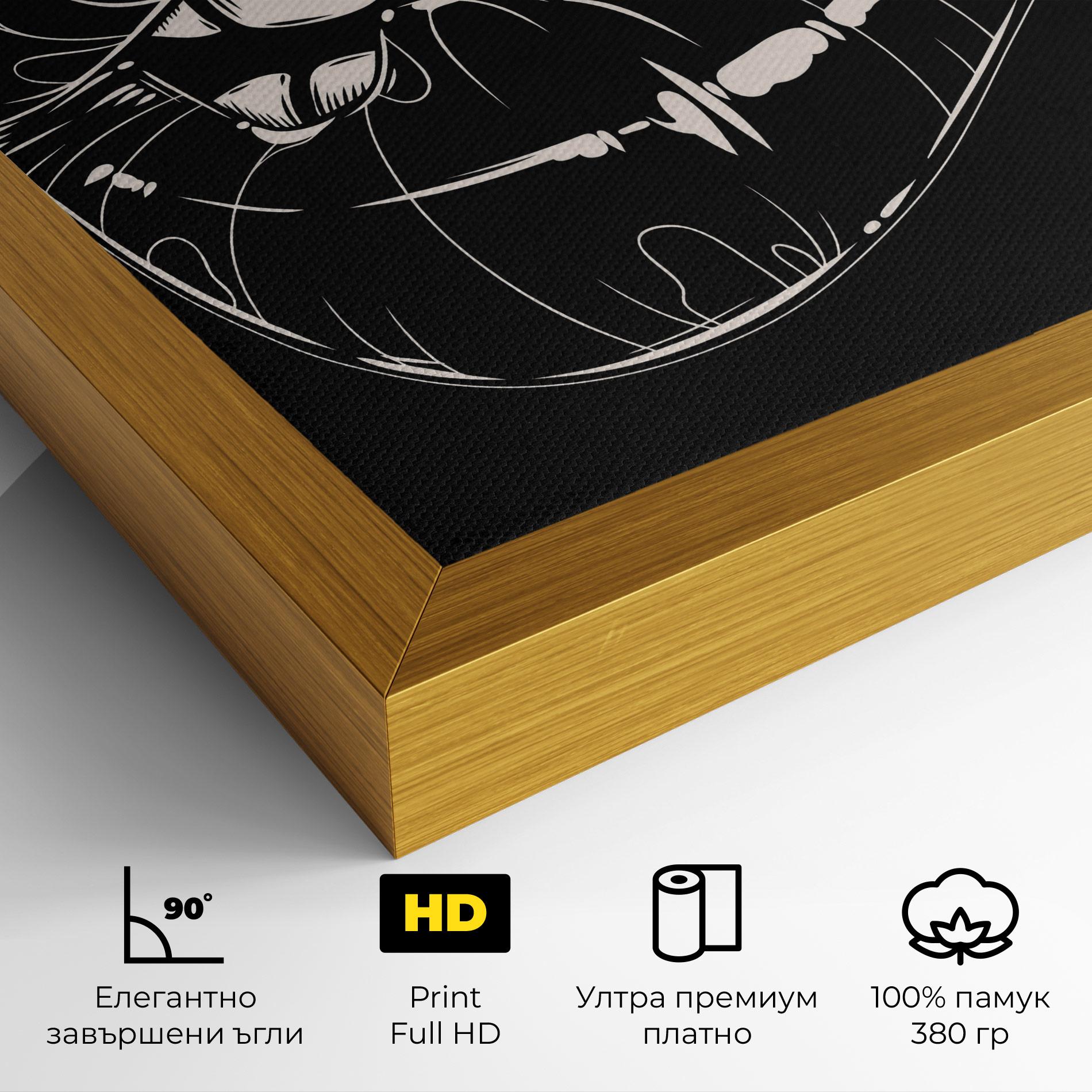 Картина на платно Juicy Lips On Black mockup 4