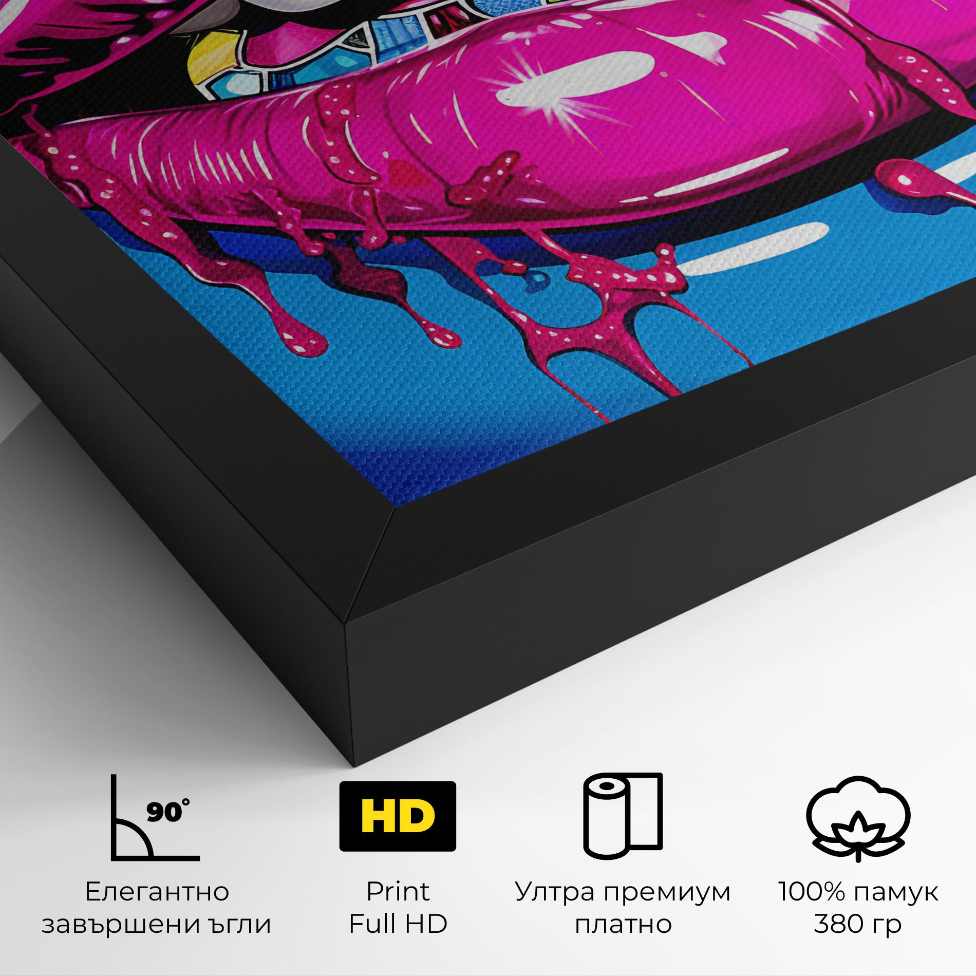 Blue Pink Lips Art mockup 4