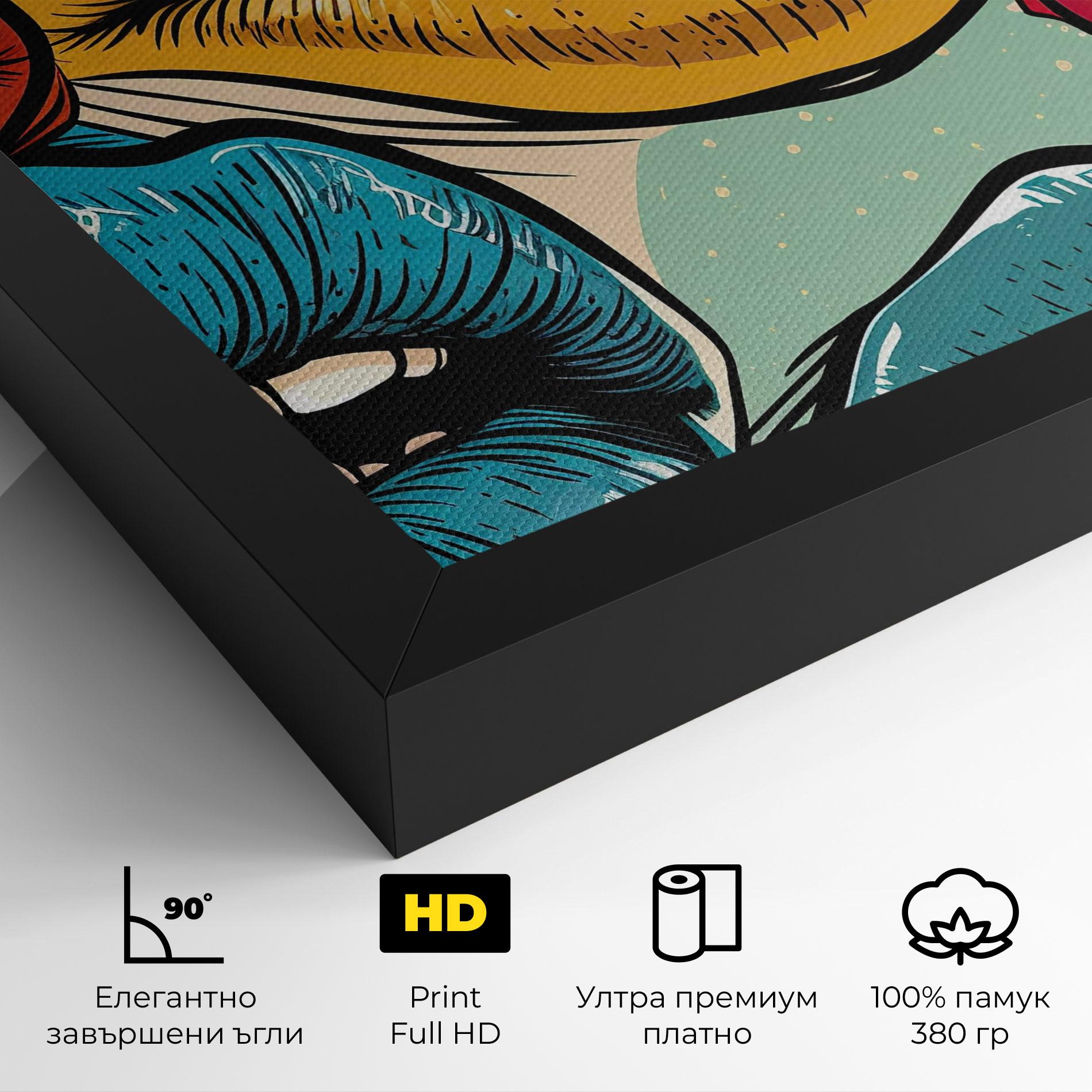 Картина на платно Comic Book Color Lips mockup 4