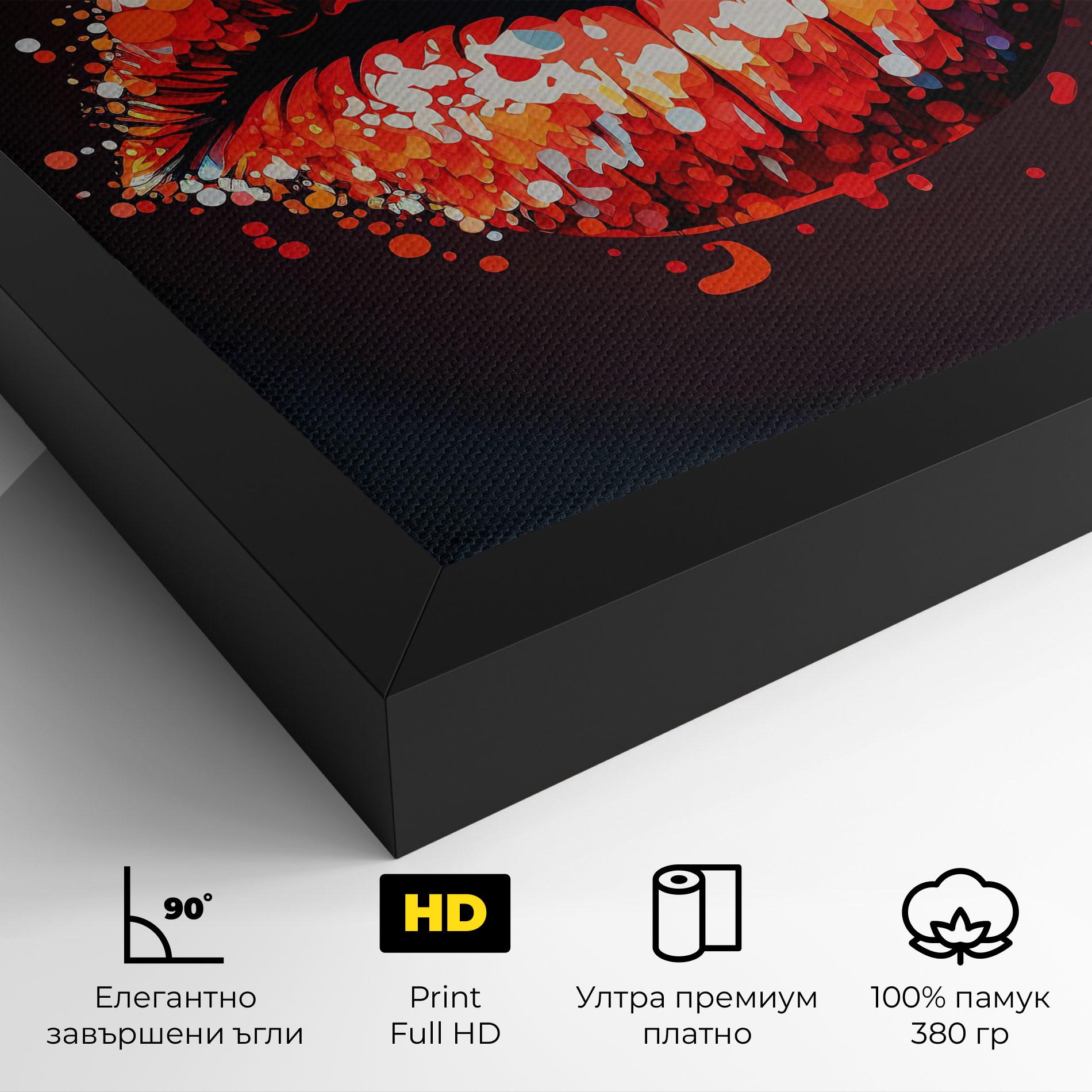 Картина на платно Red Lips With Word Lips It mockup 4