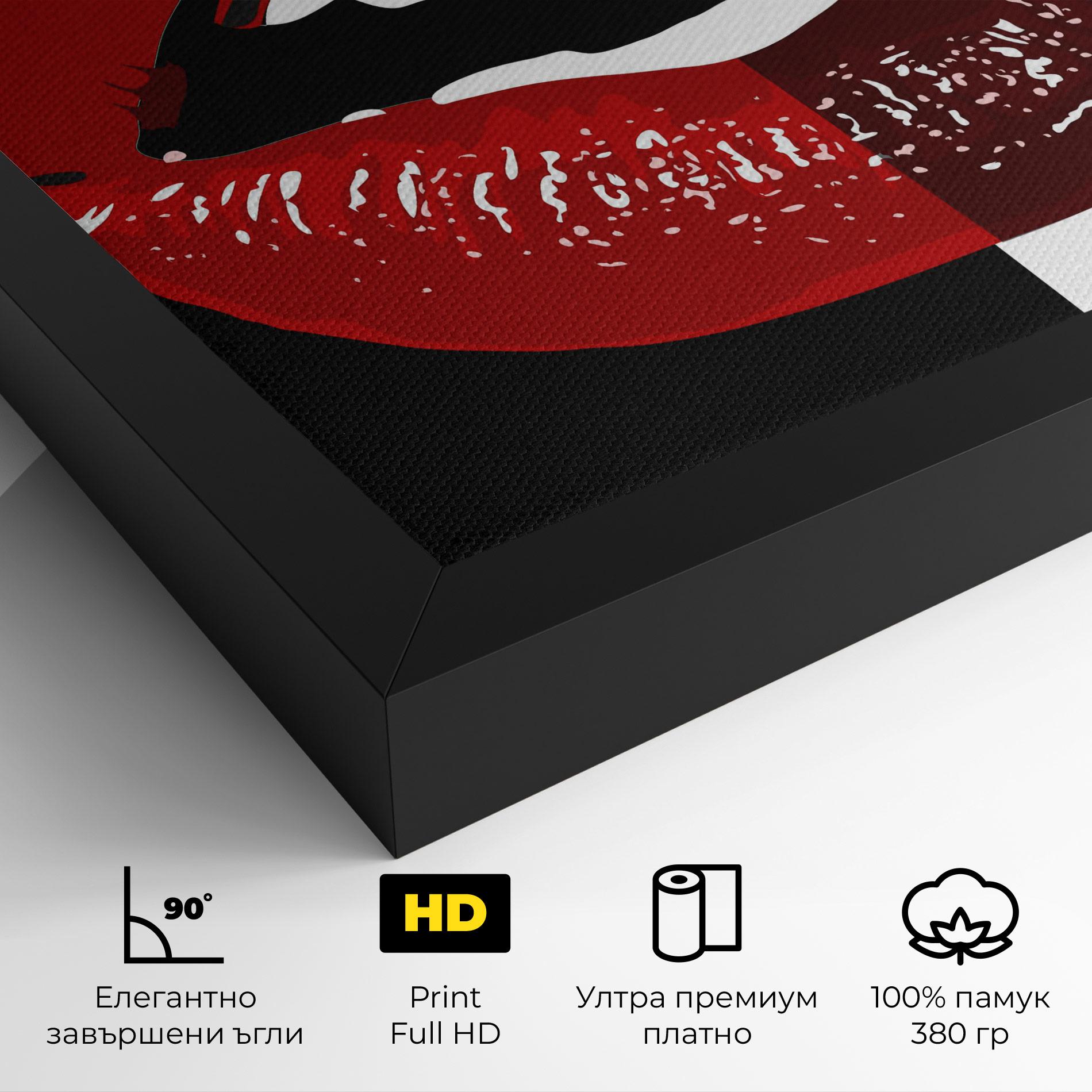 Картина на платно Red Shade Lips mockup 4