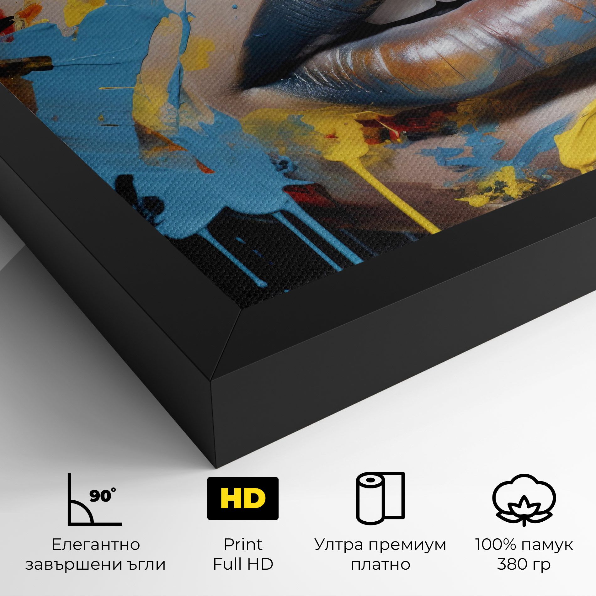 Yellow Blue Lips Art mockup 4