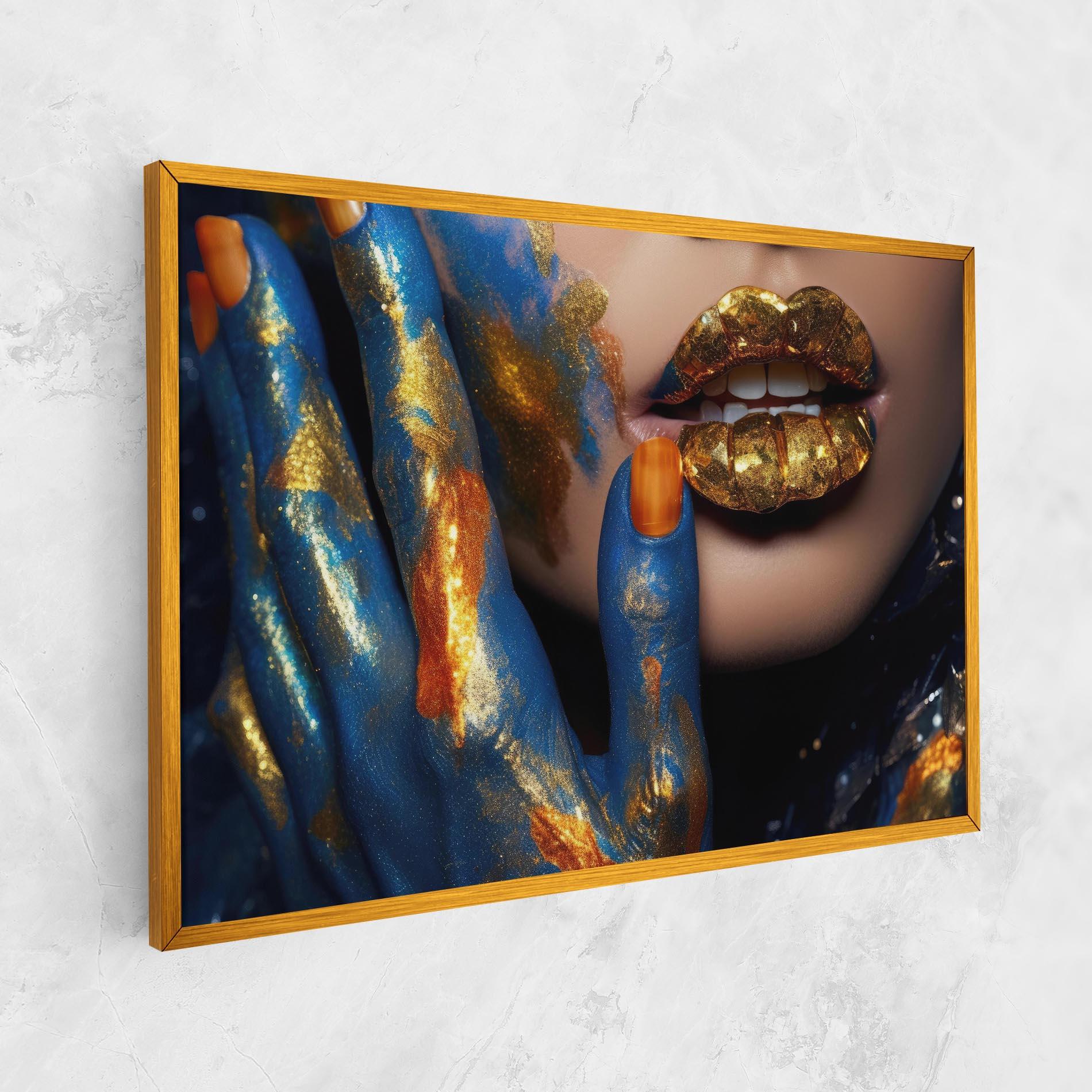 Картина на платно Blue Hand Lips mockup 1